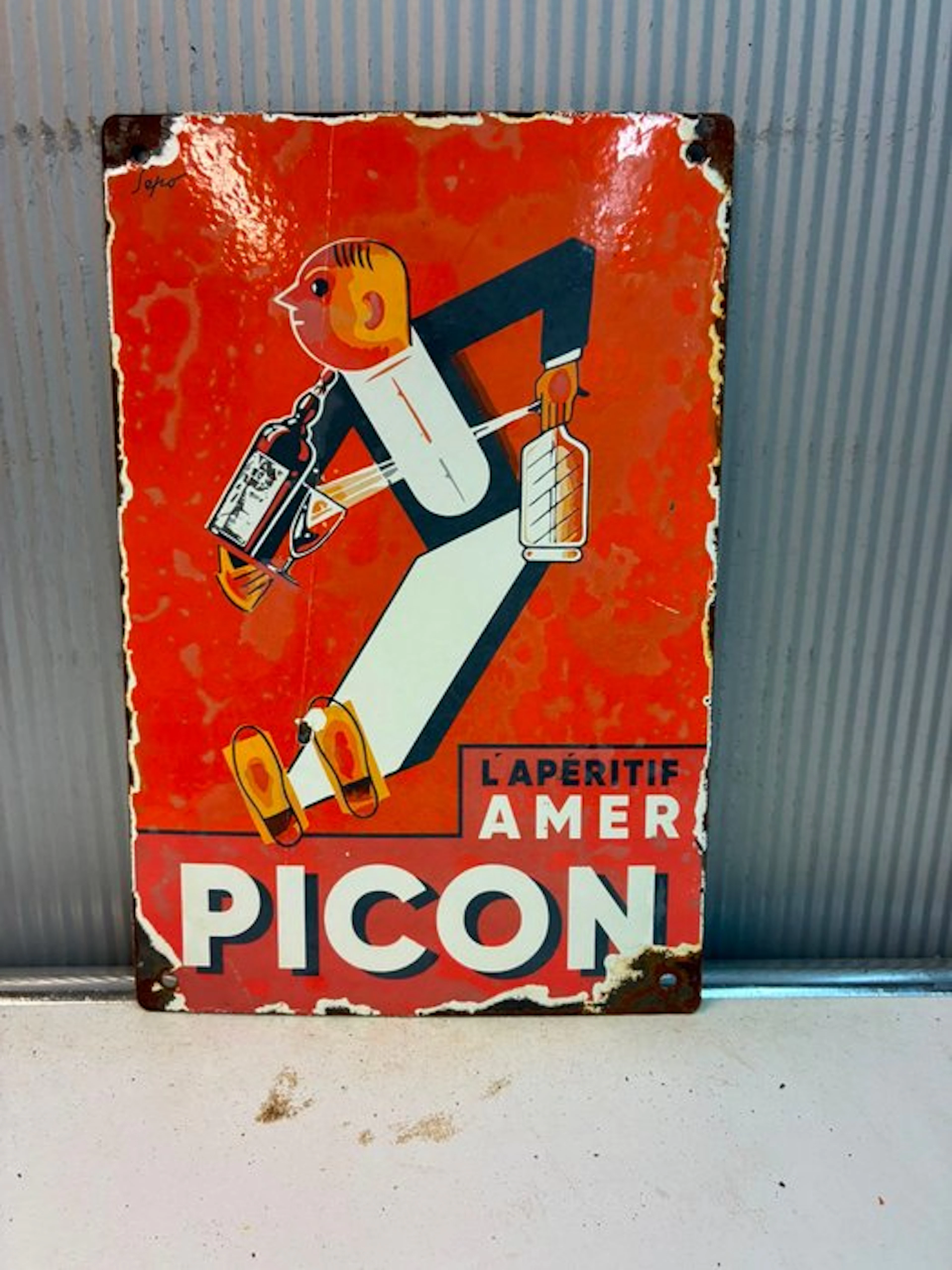 Picon – L’Apéritif Amer – Emaille Reclamebord - Enamel sign - Enamel