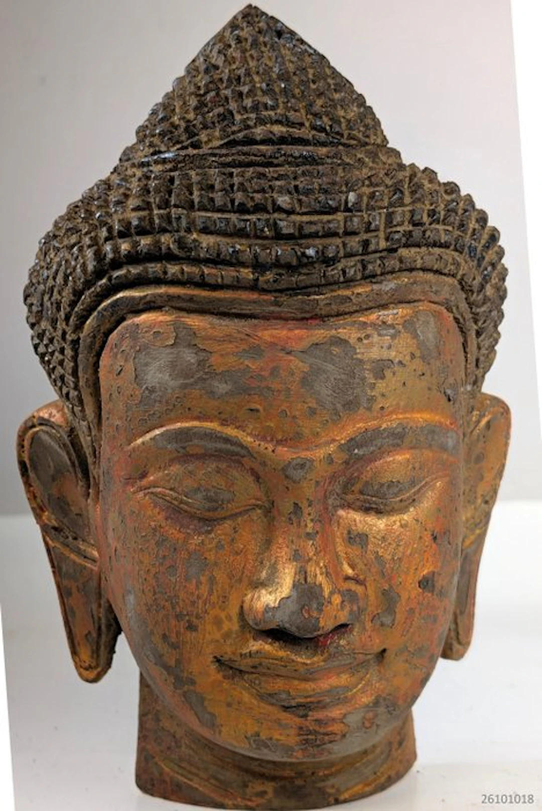 Houten boeddhahoofd in Khmer -stijl - Head - Cambodia (No reserve price)