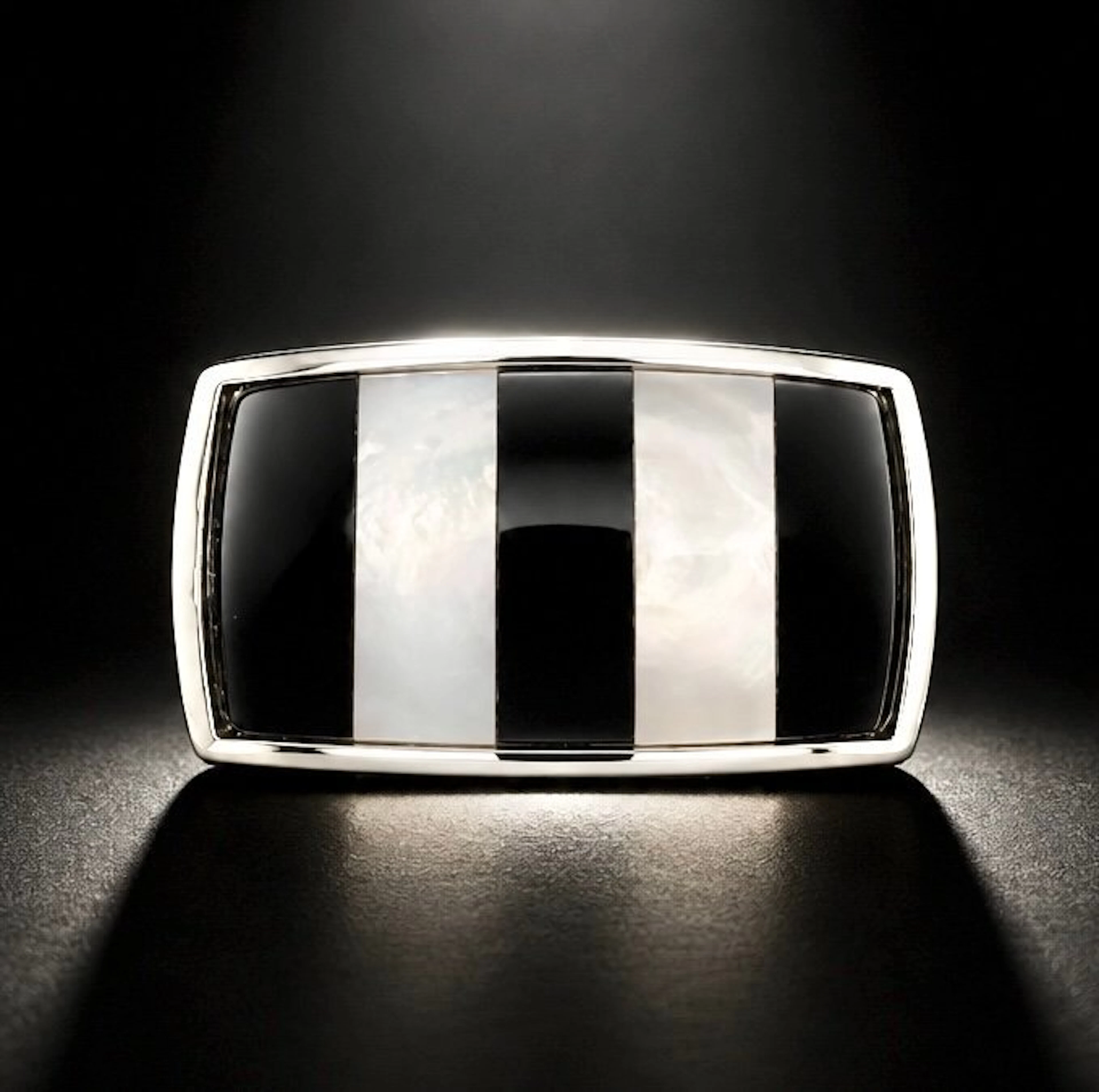 925 silver, onyx, mother of pearl - Ring