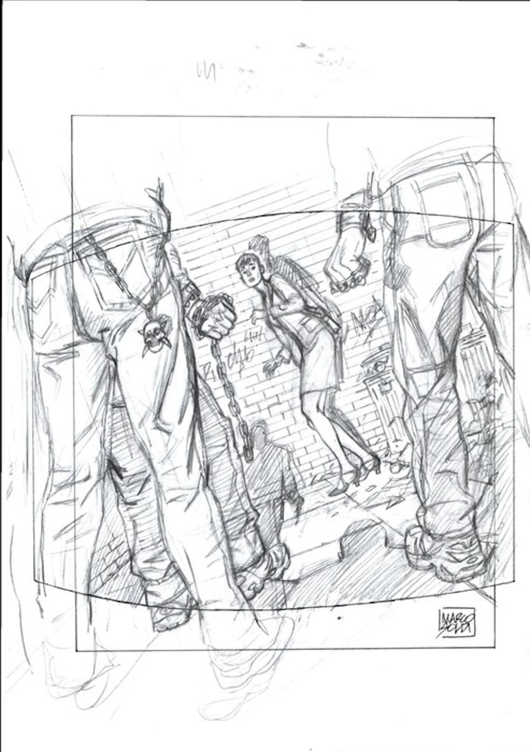Soldi, Marco - 1 Original preliminary drawing - Julia #136 - "Bad Boys" - 2010