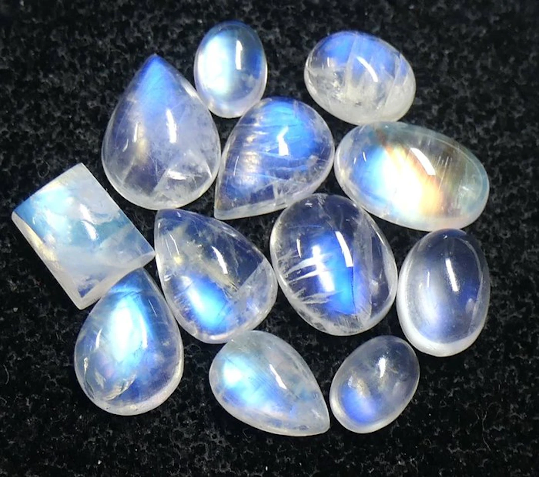 Set of Moonstones 100% Natural Cabochon- 5.08 g - (12)
