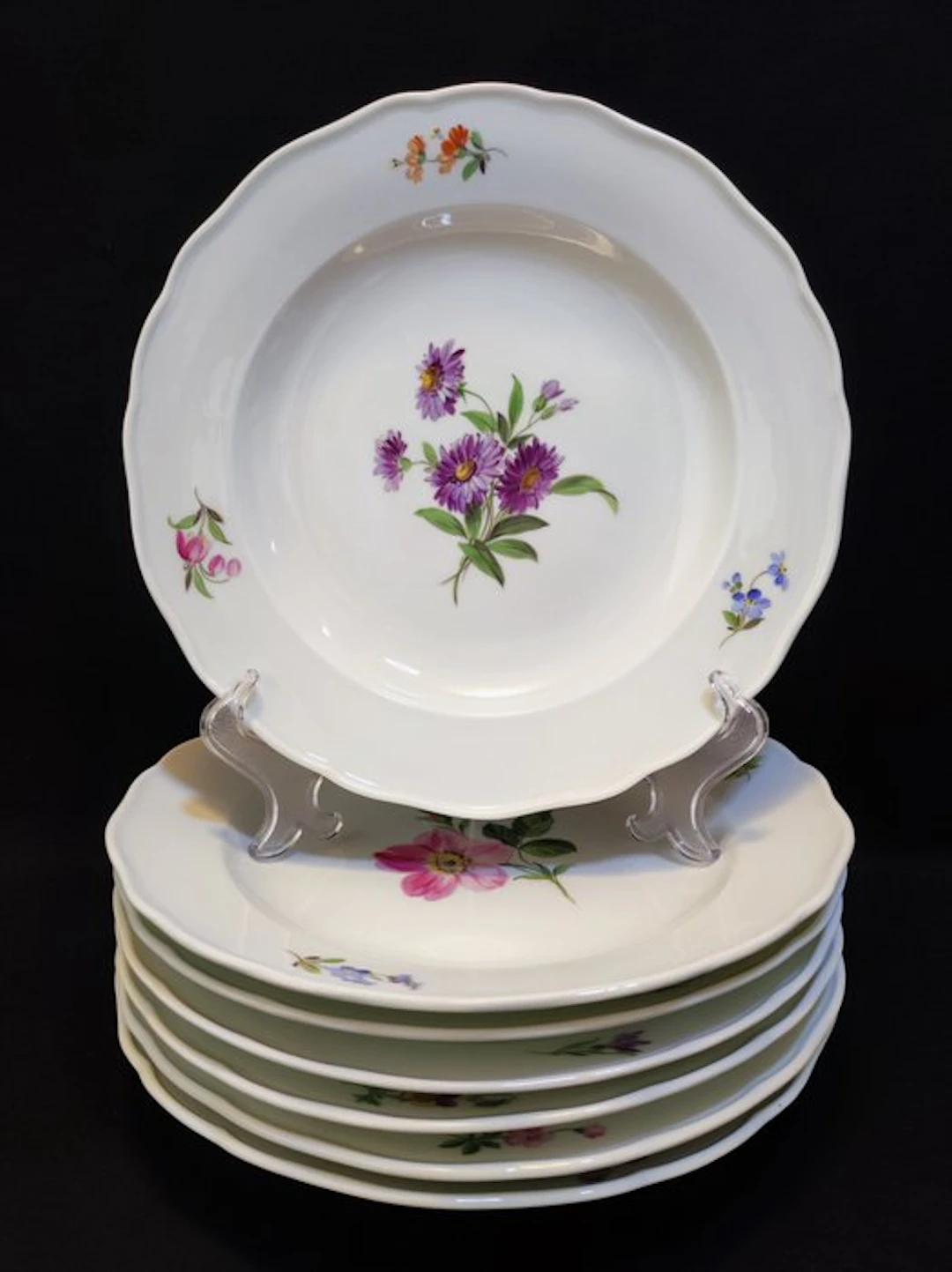 Meissen - Dinner plate (7) - Ø 24,5 cm 7er Set große...