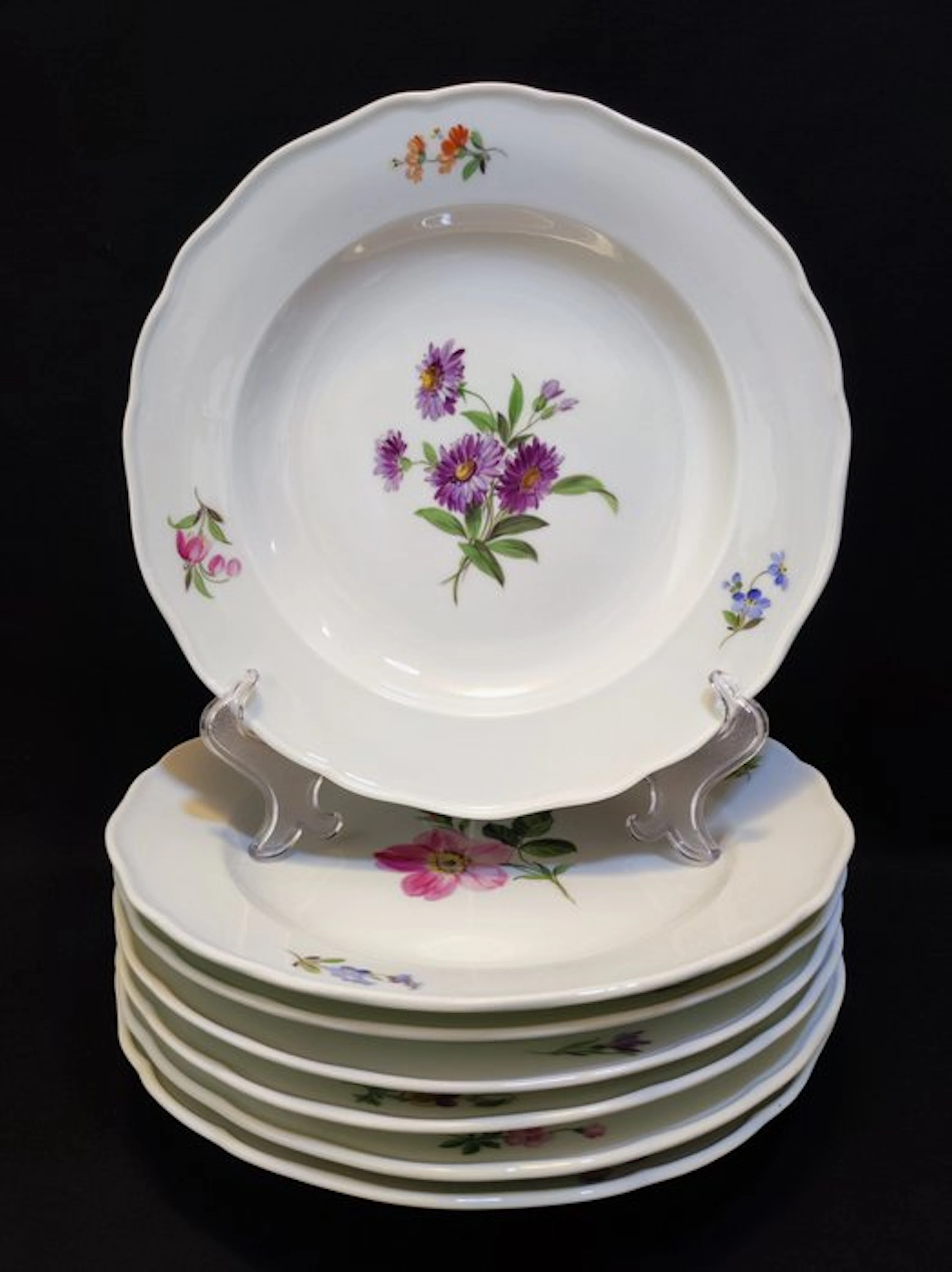 Meissen - Dinner plate (7) - Ø 24,5 cm 7er Set große...