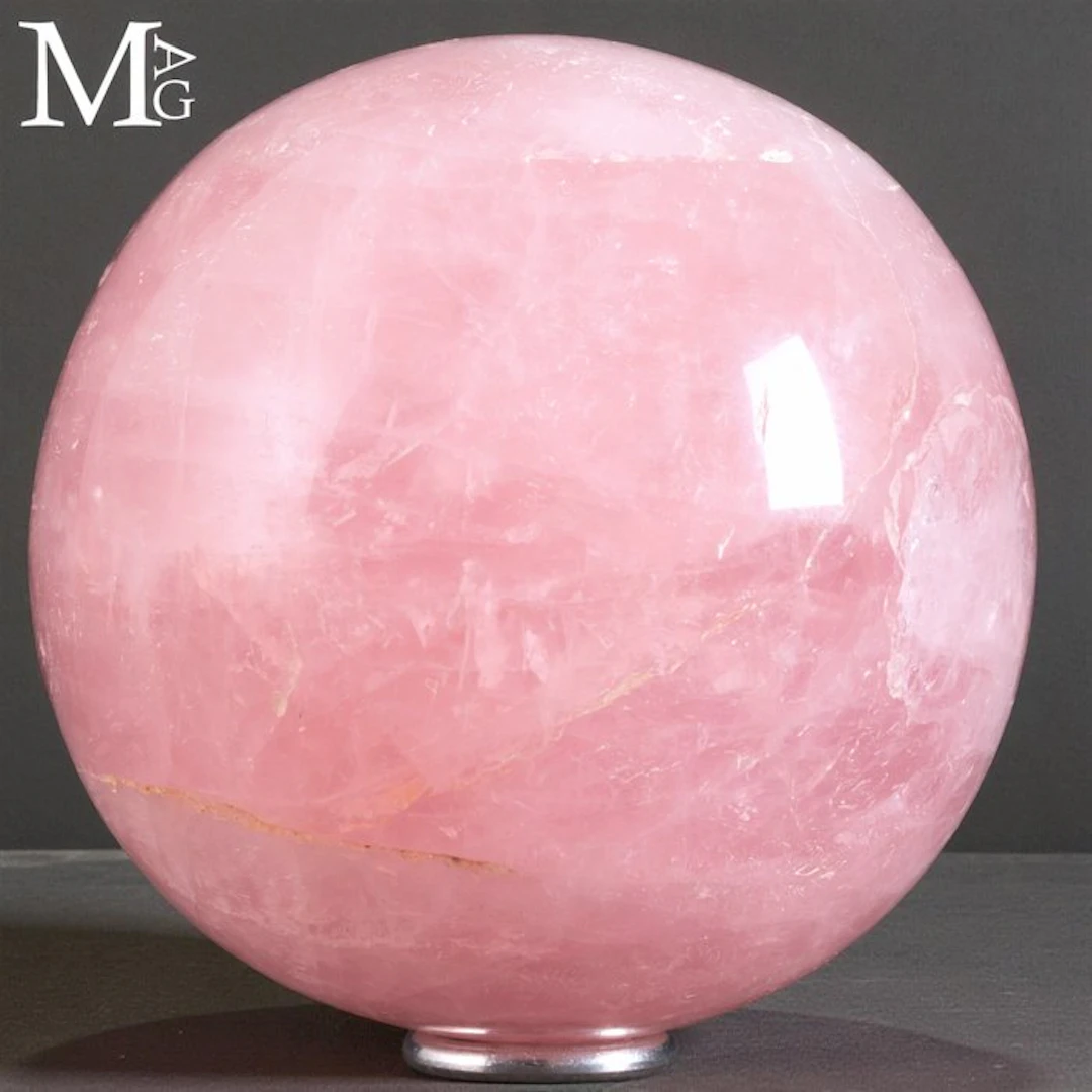 Natural Rose Quartz Sphere - A rose Quartz Sphere -...