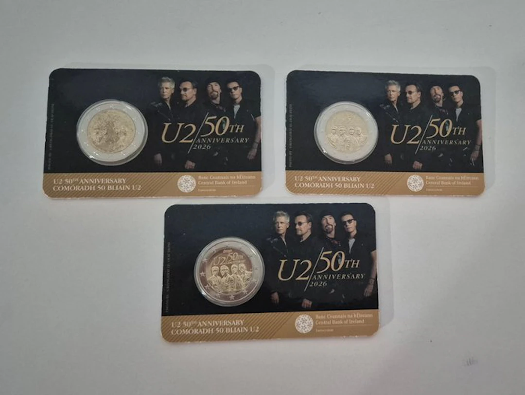 Ireland. 2 Euro 2026 "U2" (3 coins) (No reserve price)