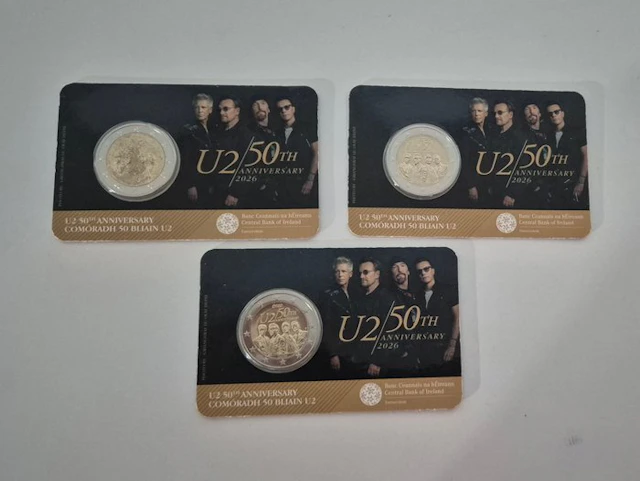Ireland. 2 Euro 2026 "U2" (3 coins) (No reserve price)