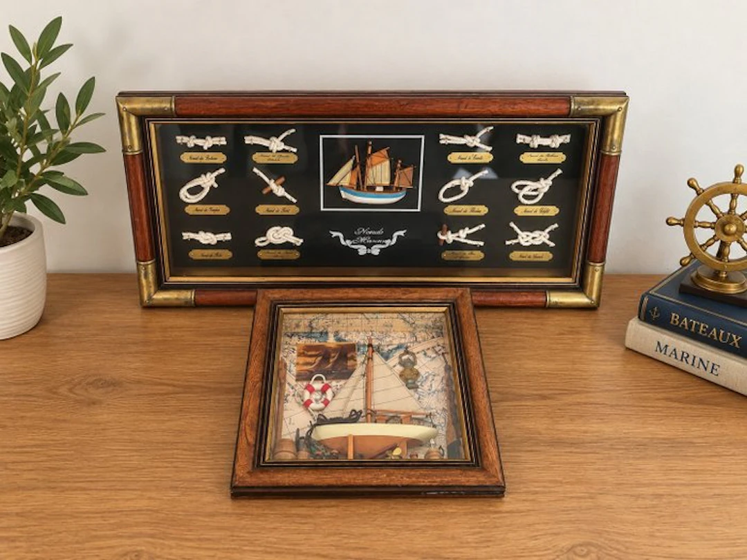 Display case (2) - wood, brass