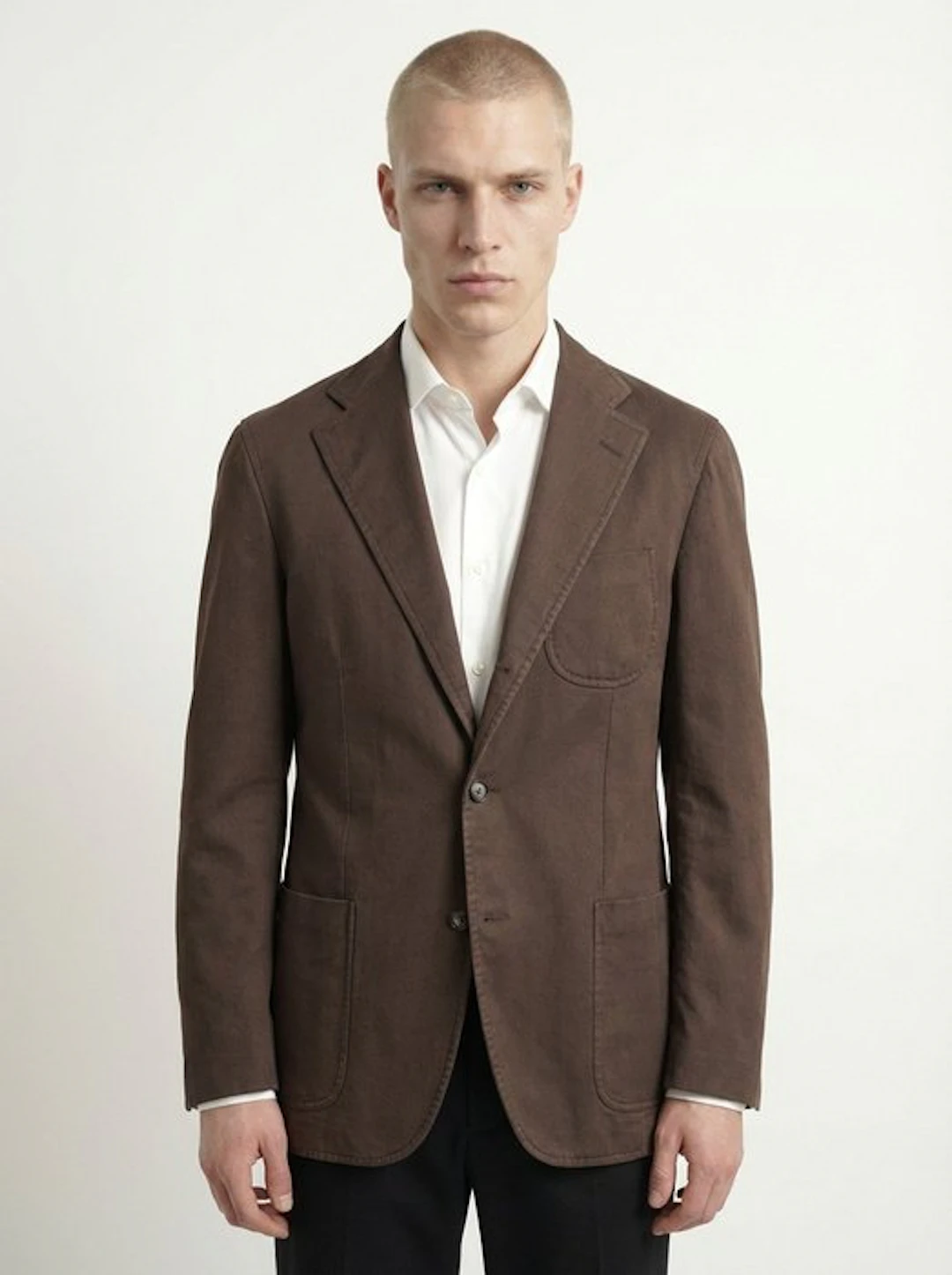 RAFFAELE CARUSO - 50 IT - Brown Cotton Jacket Sport Coat...