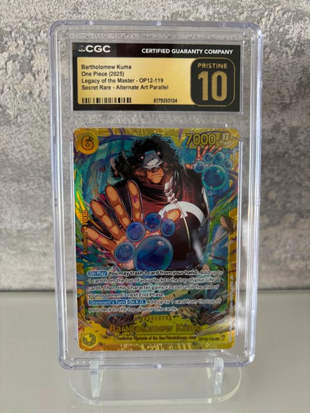 Bandai - 1 Graded card - One Piece - Bartholomew Kuma OP12-119 Secret rare