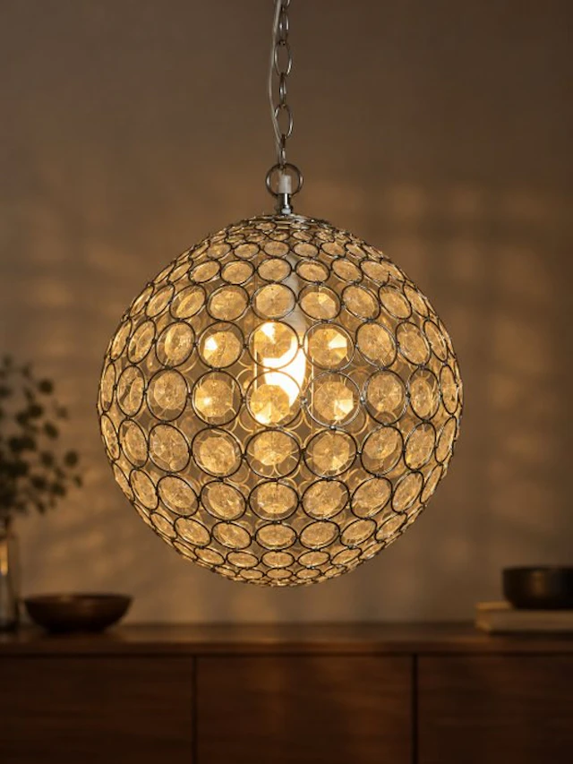 Lamp - Sparkling globe-shaped pendant lamp –...