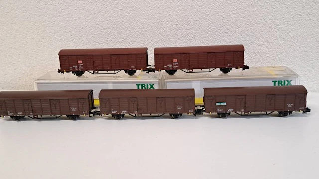 Minitrix N - 15227 - Model train freight carriage (5) - DB