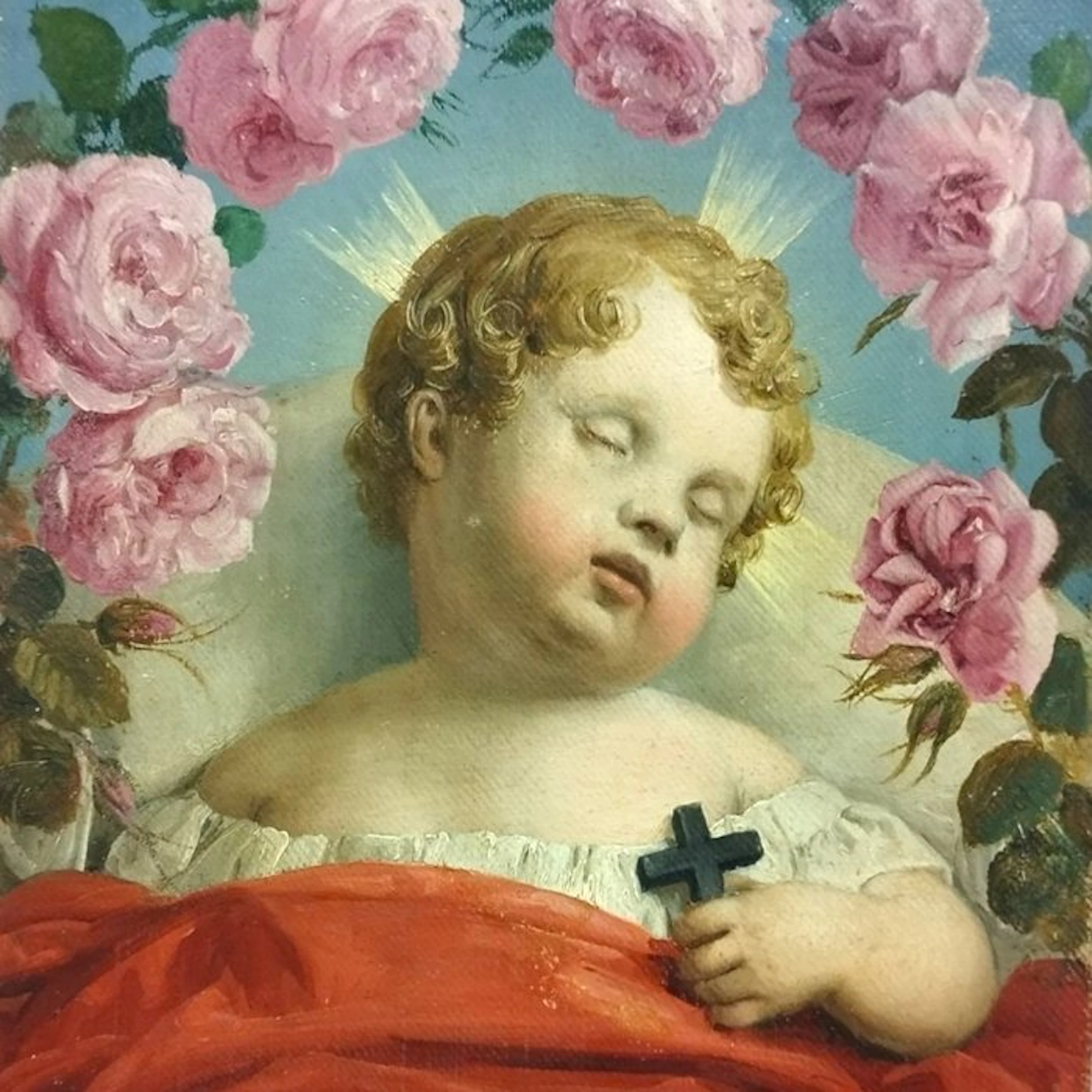 Scuola italiana (XIX) Firmato A. Inganni - Gesù Bambino dormiente