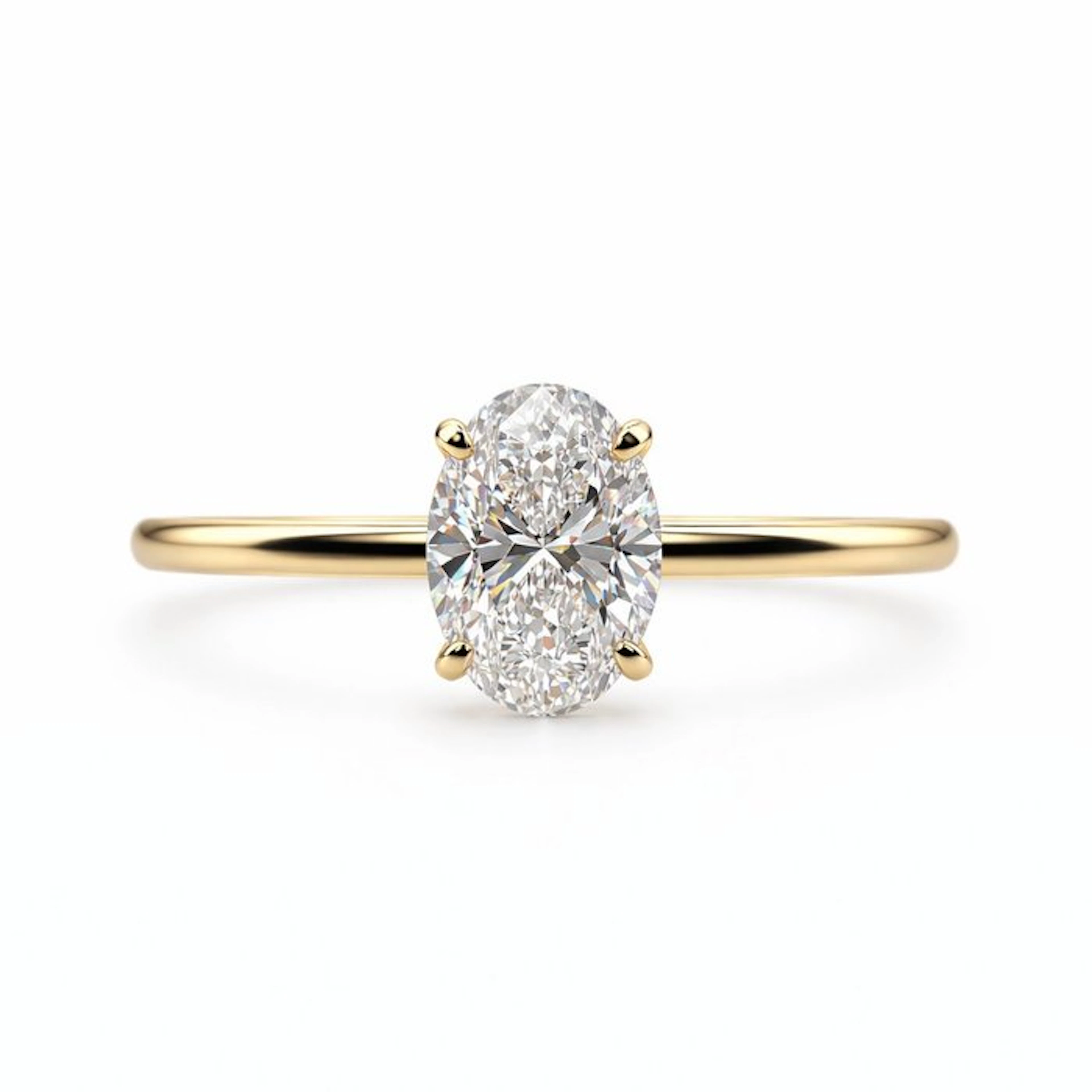 No reserve price - Ring - 14 kt. Yellow gold - 1.07ct. tw. Diamond (Lab-grown)