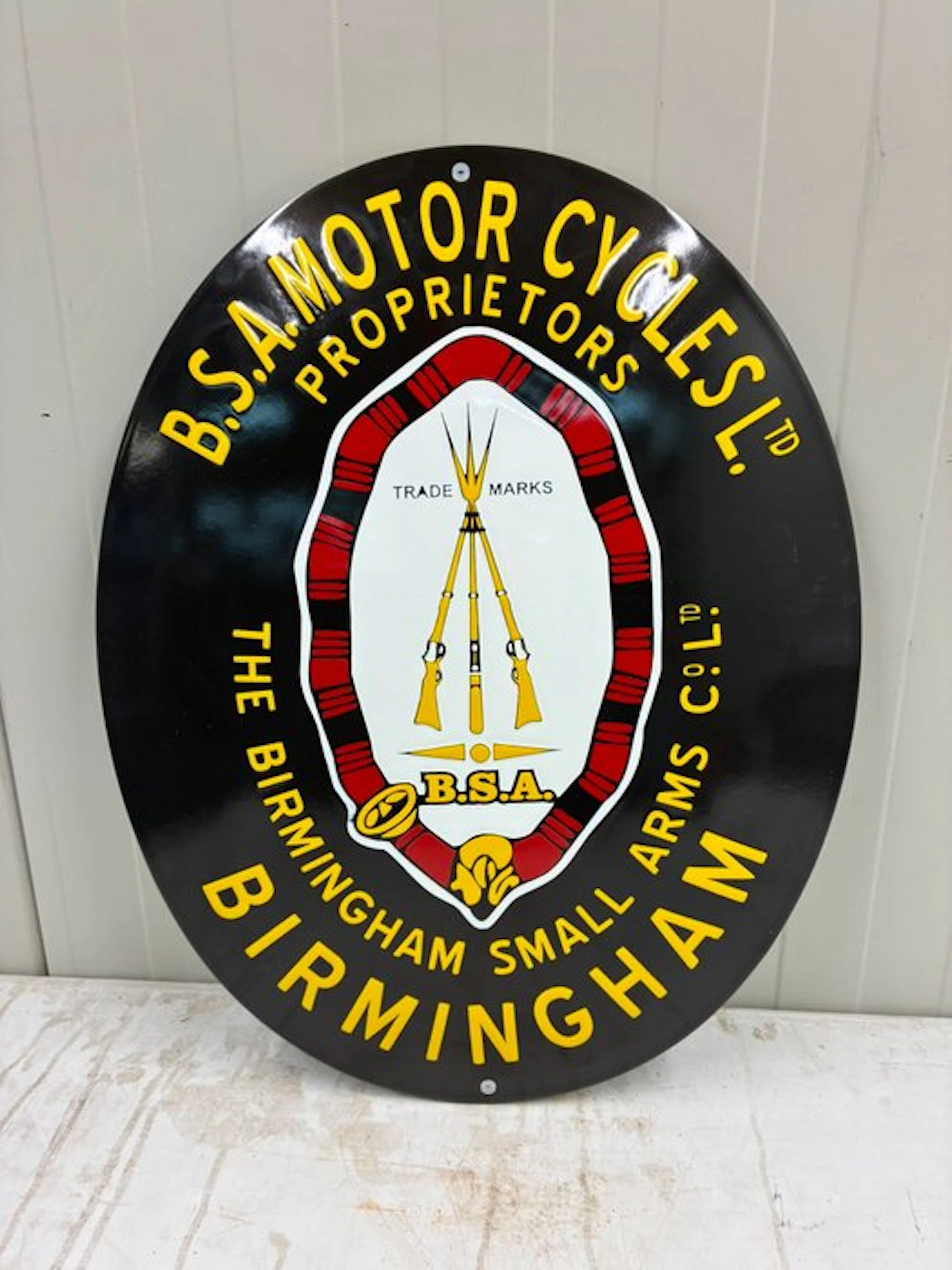 BSA Motor Cycles Birmingham – Klassiek Ovaal Emaille...