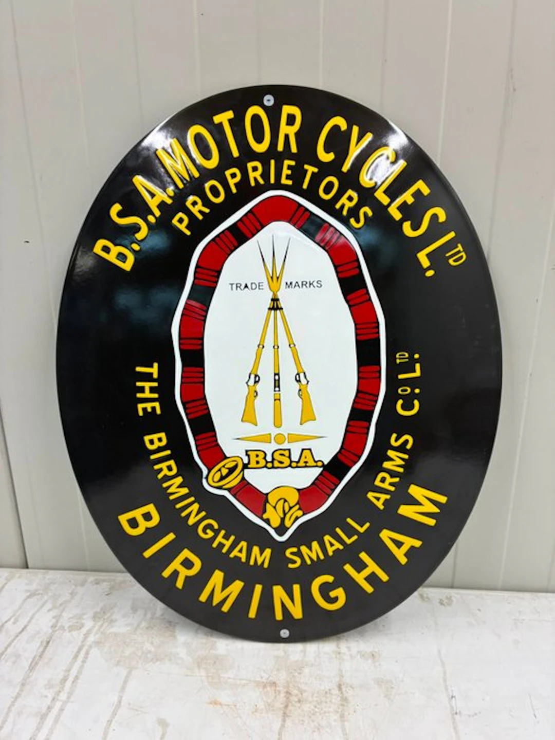 BSA Motor Cycles Birmingham – Klassiek Ovaal Emaille...