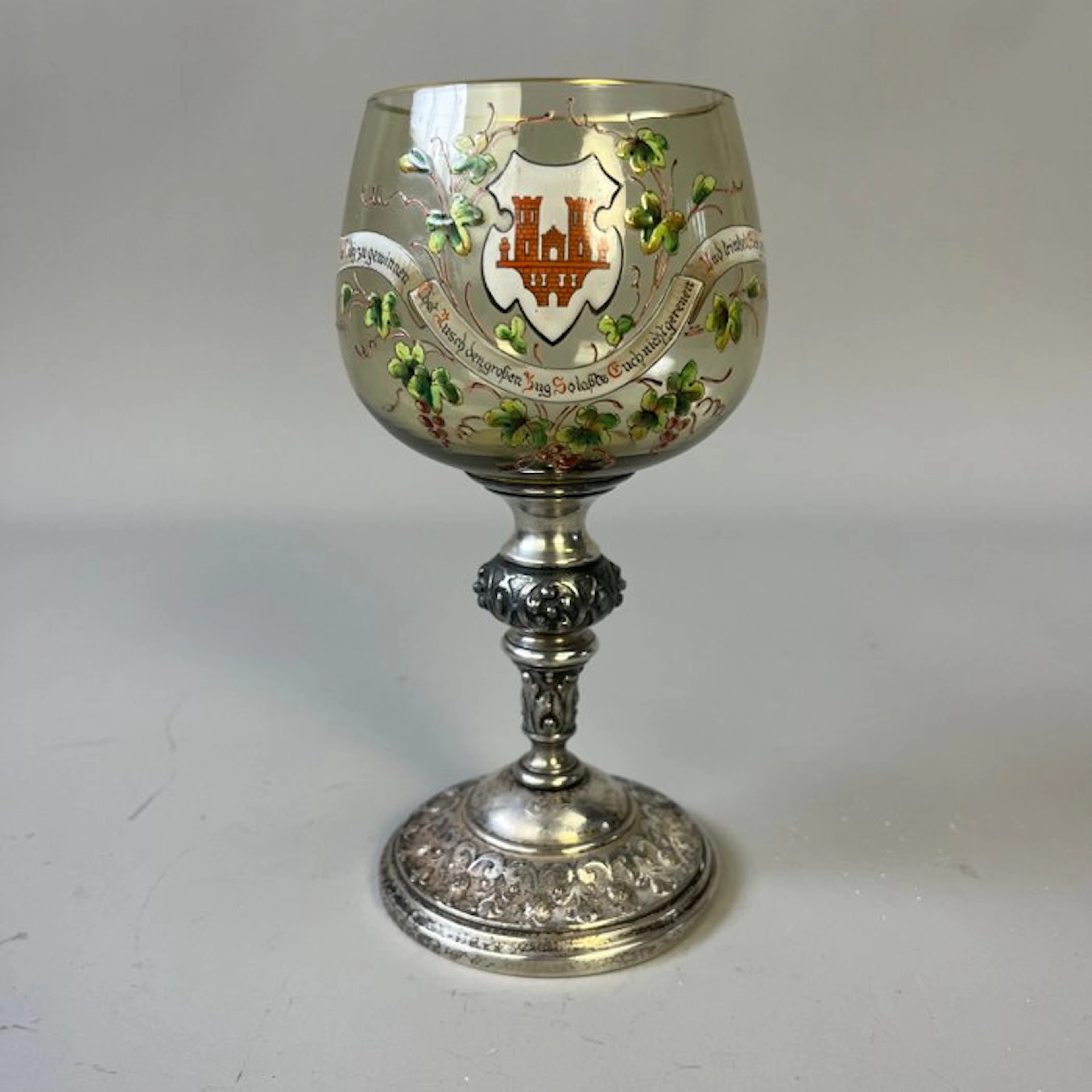 Chalice - Antiek WMF Römer-wijnglas met handbeschilderd email