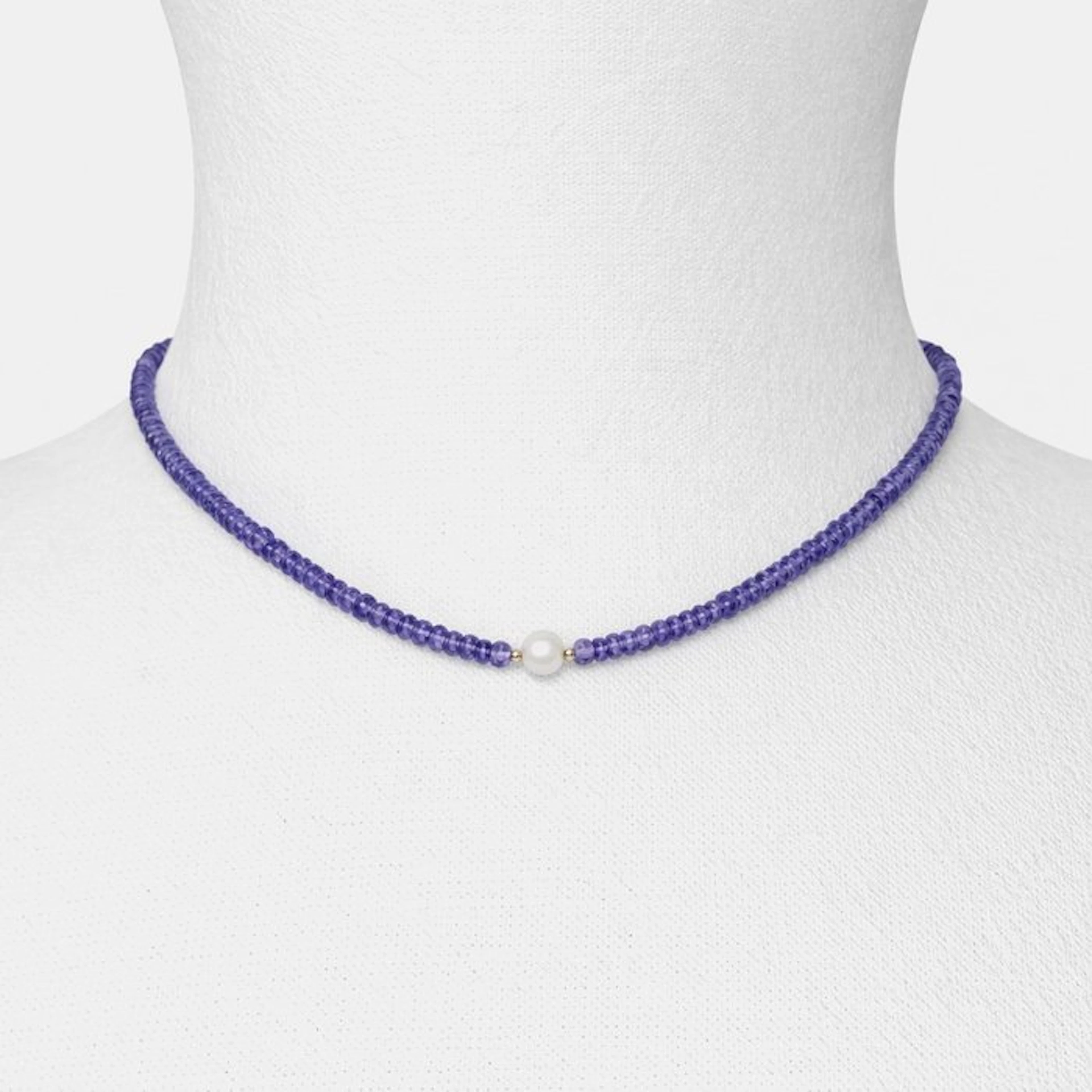 No reserve price - Necklace - 18 kt. Yellow gold - 50.10ct. tw. Tanzanite