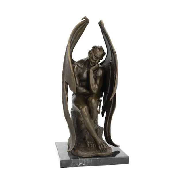 Sculpture, Satan - 30 cm - Bronze