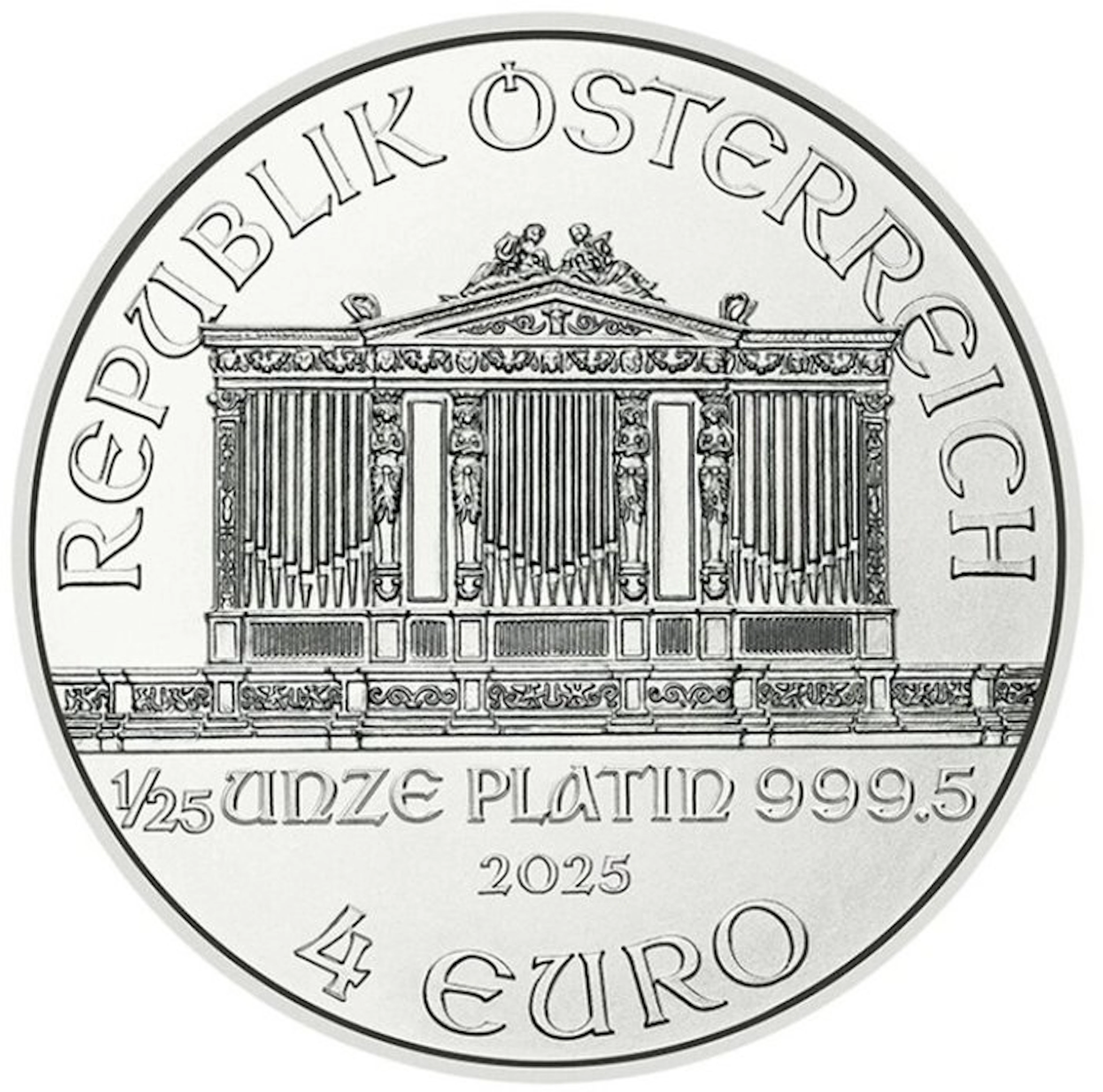 1/25 Ounce - Platinum .999 - Philharmonic - 1/25 oz...