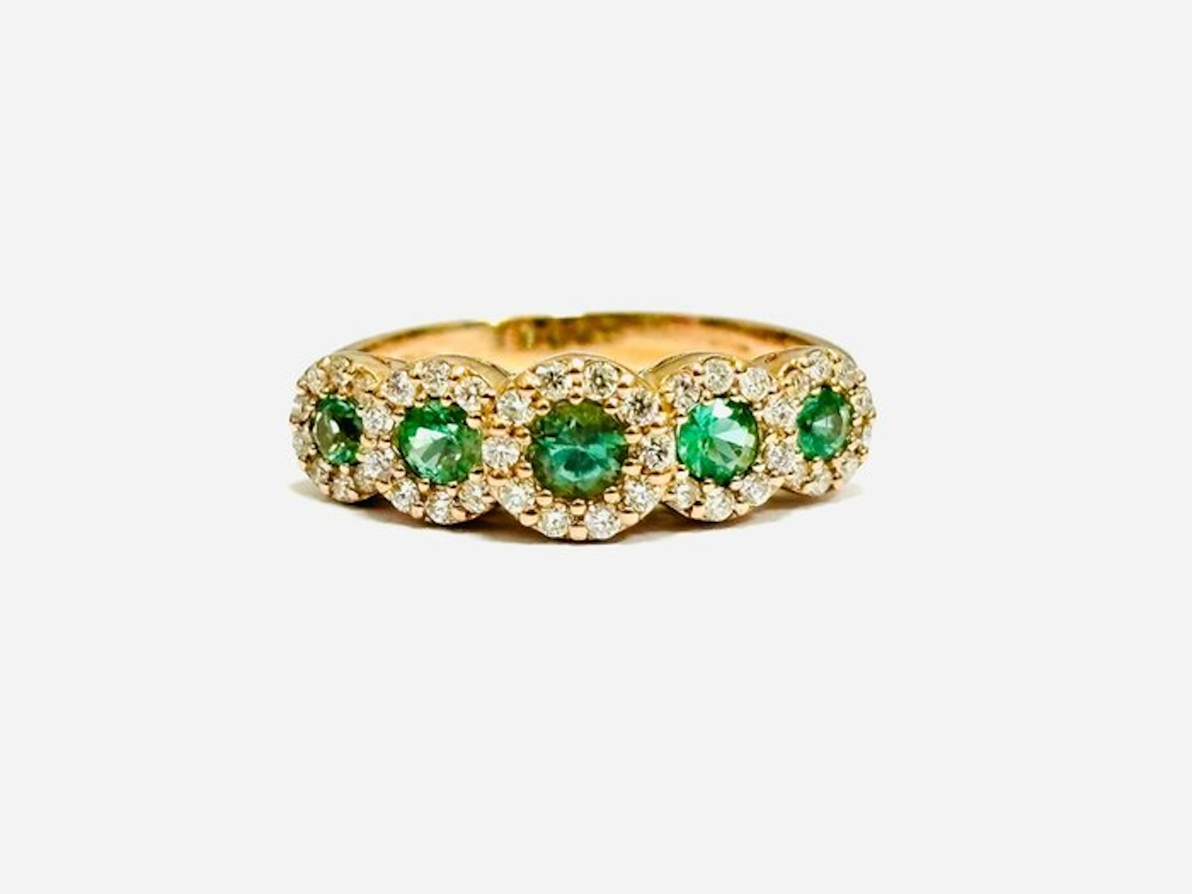 Ring - 18 kt. Rose gold - 2.05ct. tw. Emerald - Diamond - Made in Italy