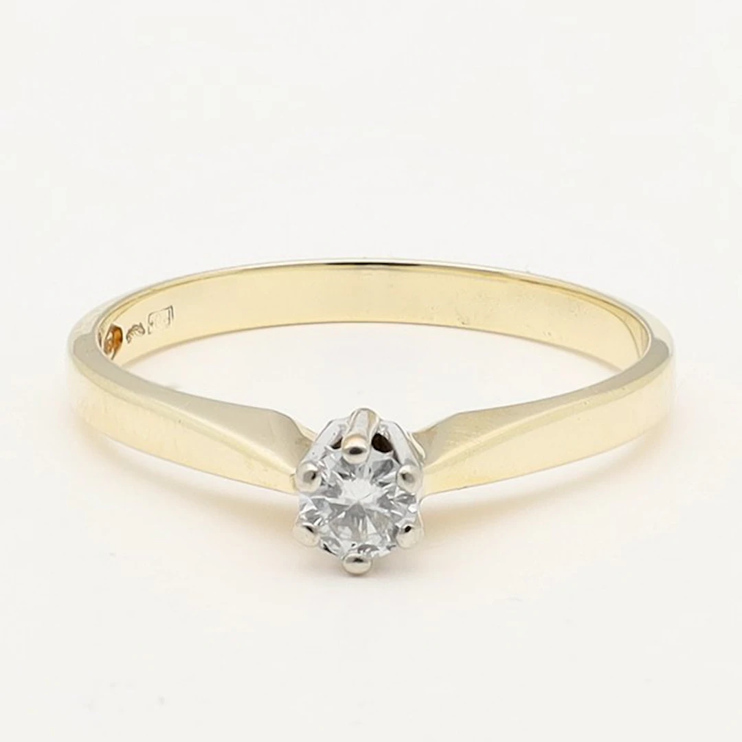 Ring - 14 kt. Yellow gold, White gold Diamond (Natural)