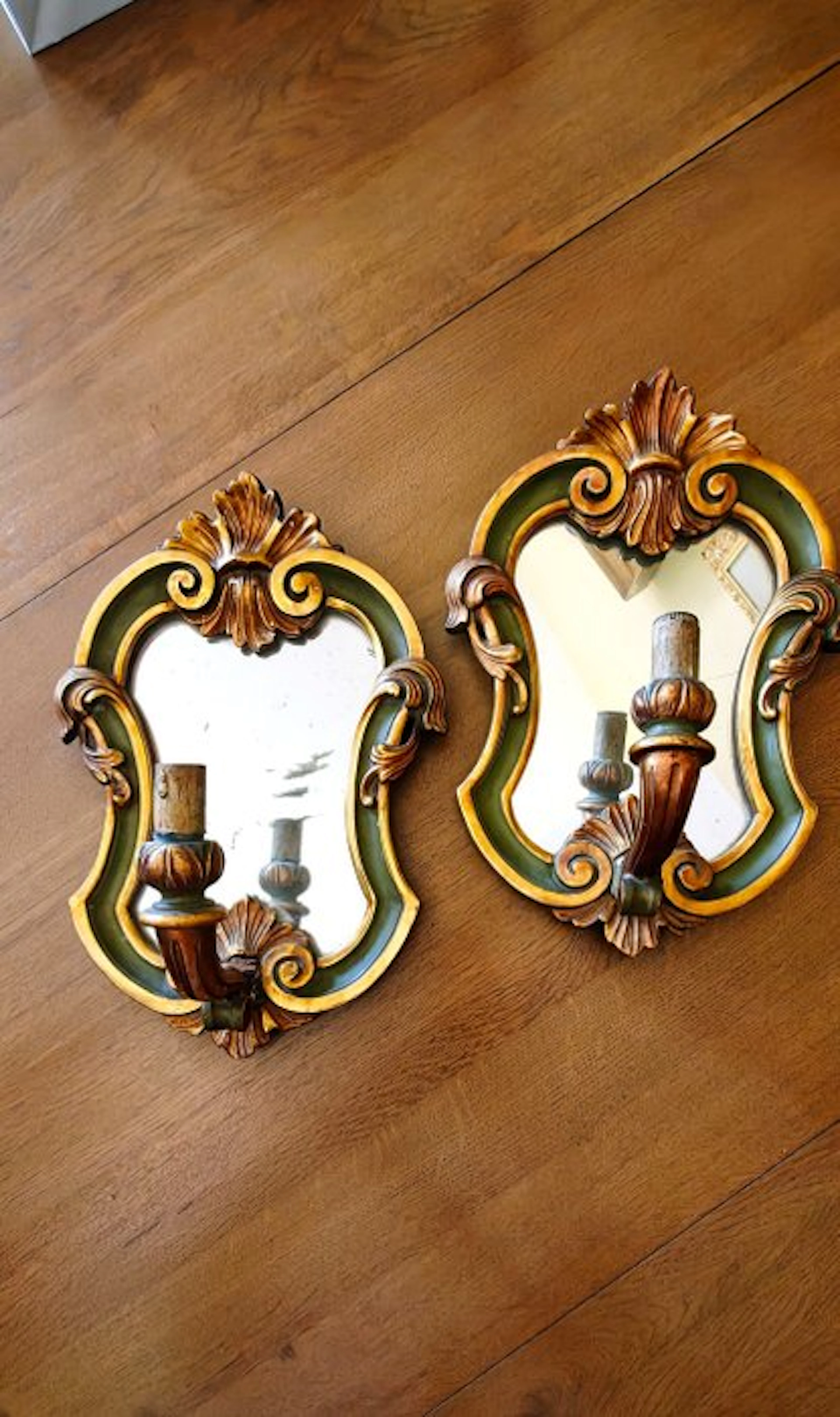 Wall sconce (2) - Wood - Two Venetian Ventolins
