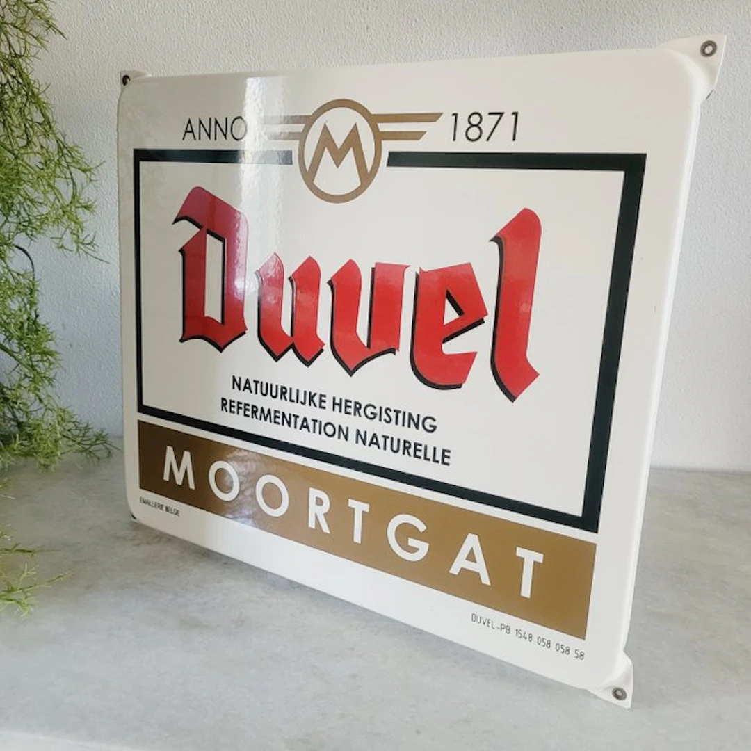 Duvel Bier Reclamebord, Emaillerie Belge - Advertising sign - Enamel