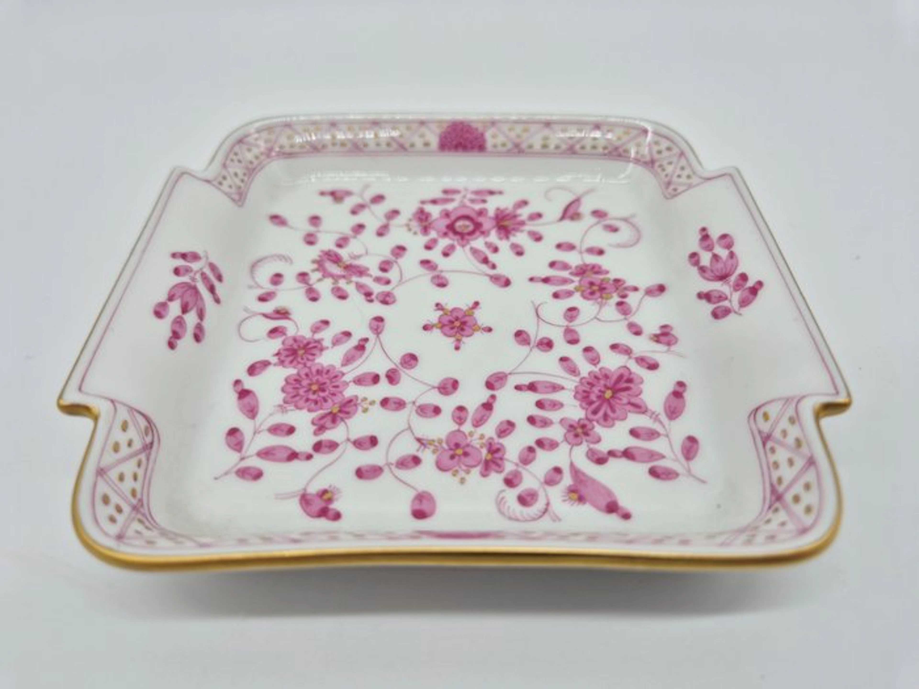 Meissen - Quadratische Schale Indisch Purpur, 1. Wahl - Dish - Porcelain