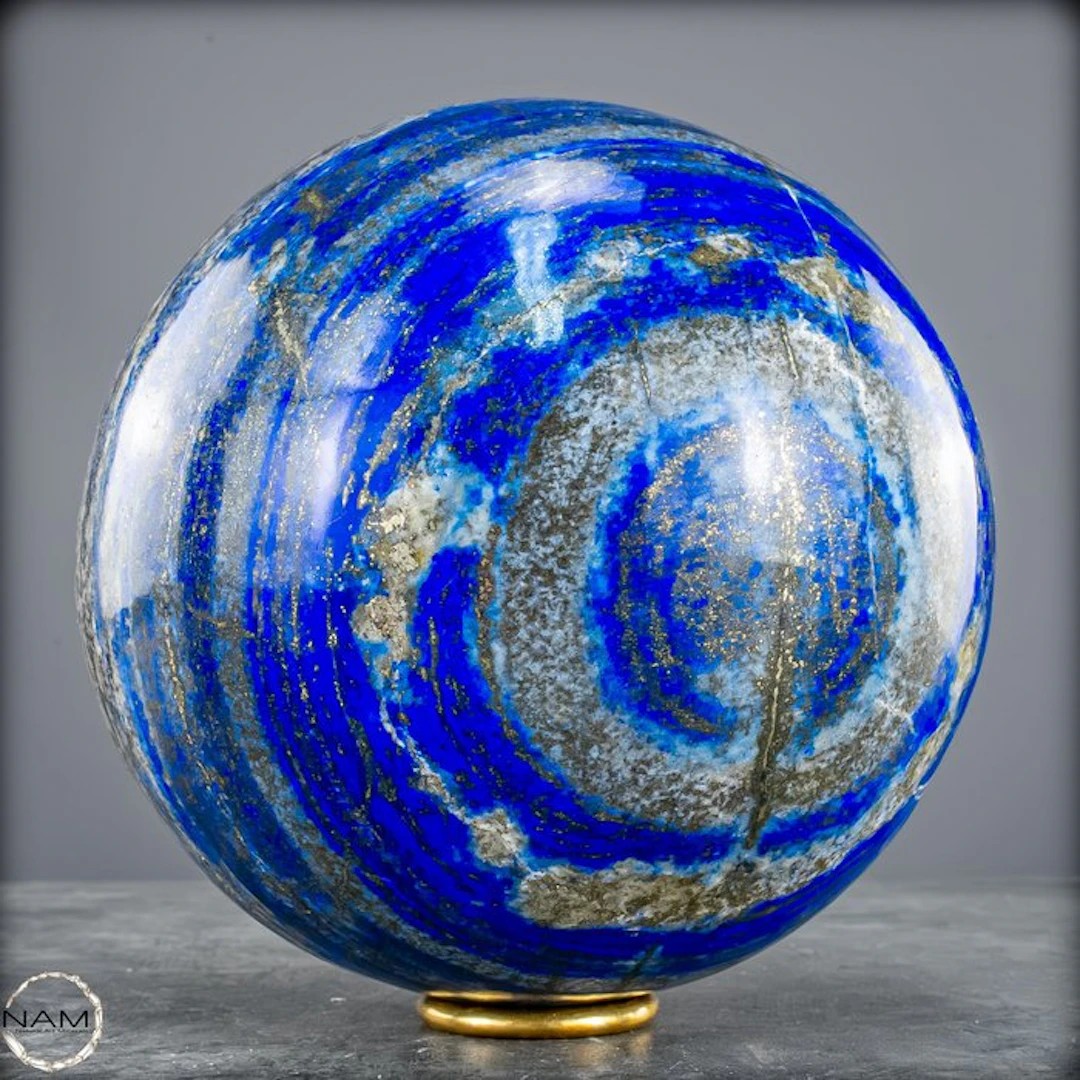 Natural Royal Blue Lapislazuli and Pyrite Sphere- 6490.37 g