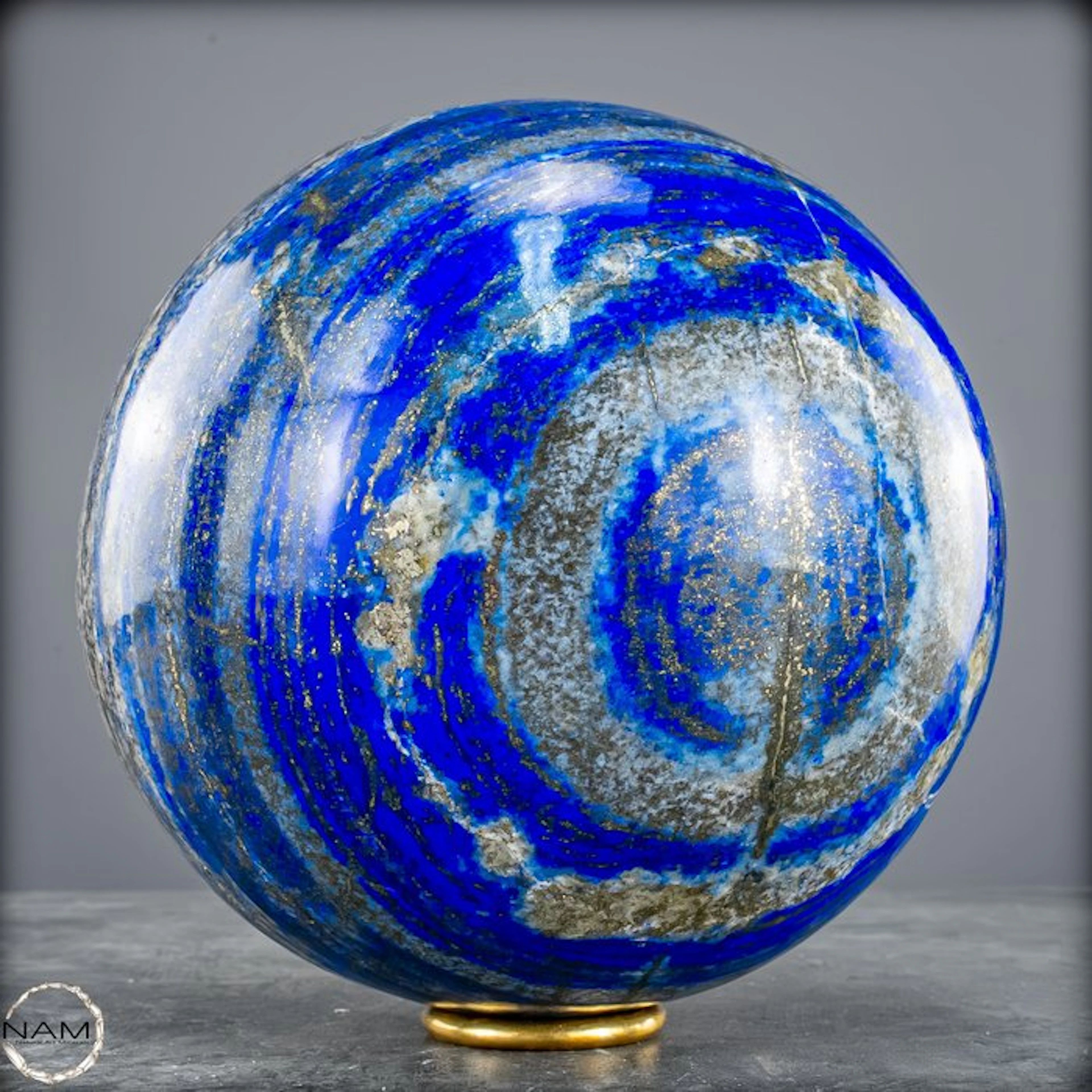 Natural Royal Blue Lapislazuli and Pyrite Sphere- 6490.37 g