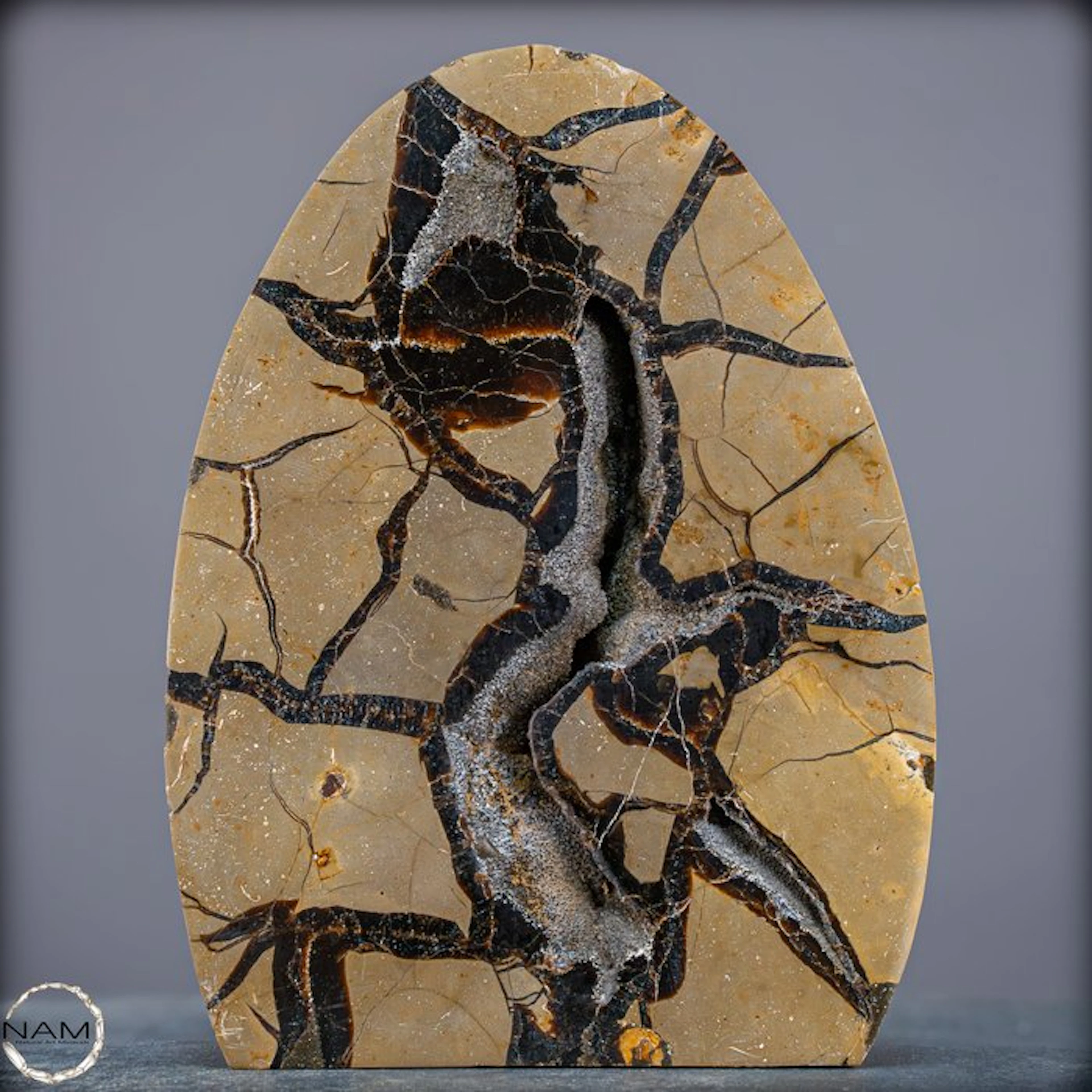 Septarian freeform with drusy – natural texture meets...