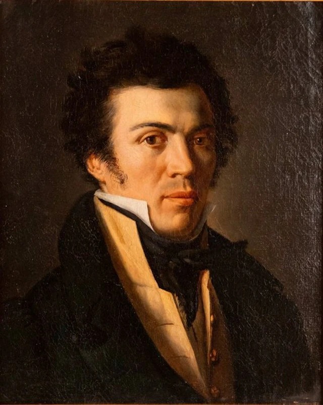 Scuola di Jacques-Louis David (XIX) - Ritratto di Jean-Francois Champollion
