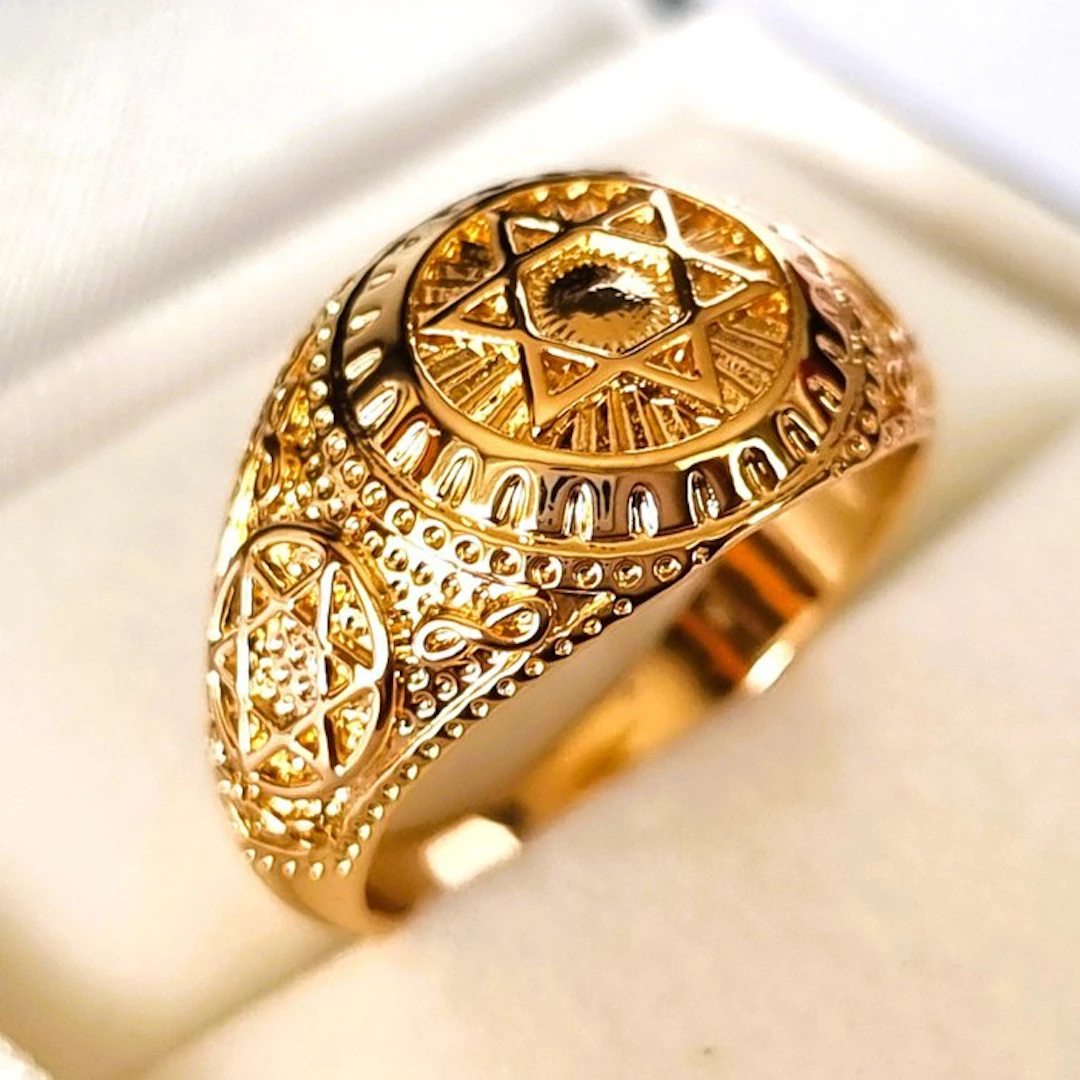 Signet ring - Seal of Solomon (Star of Zion) - Protects...