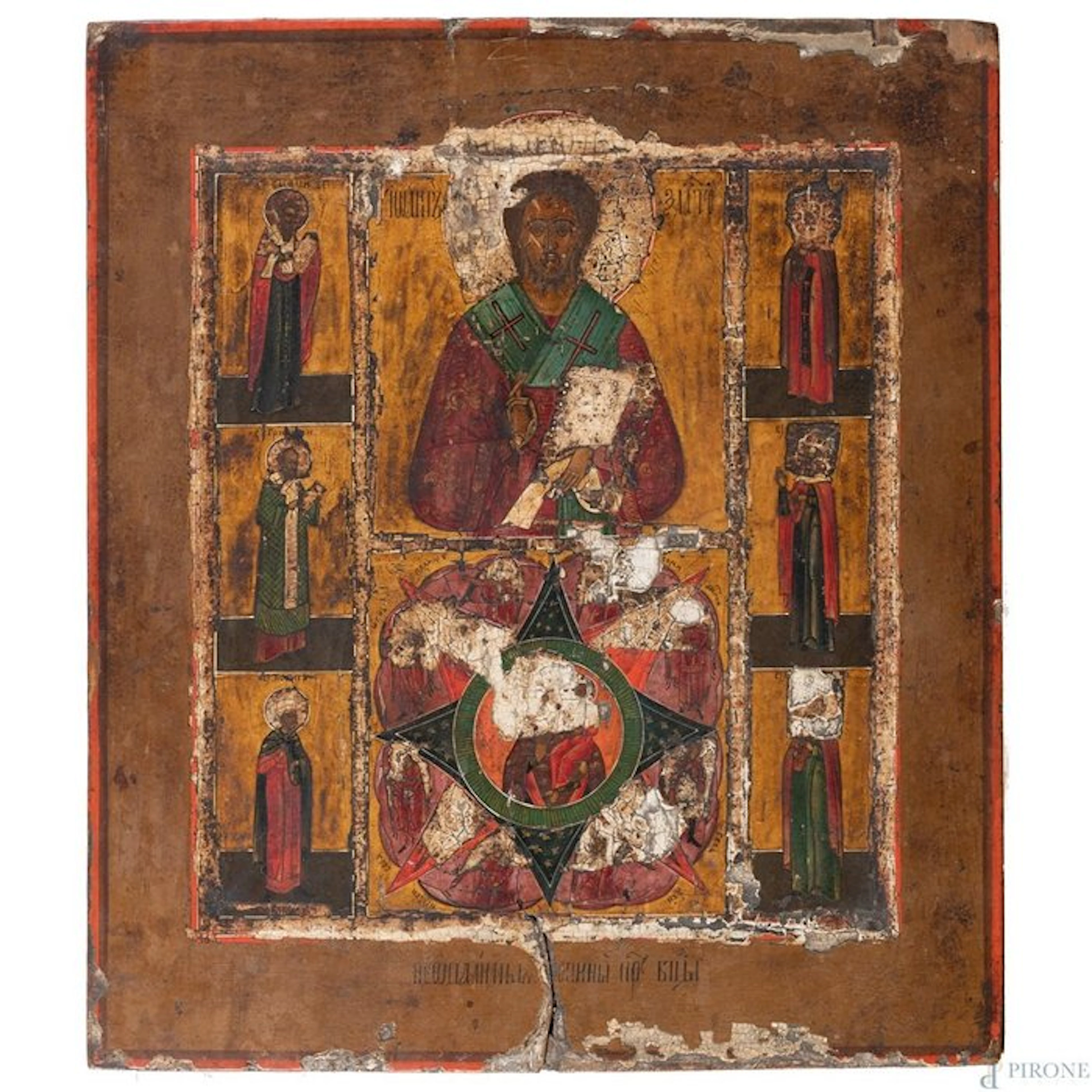 Icon - Wood - Christ with saints