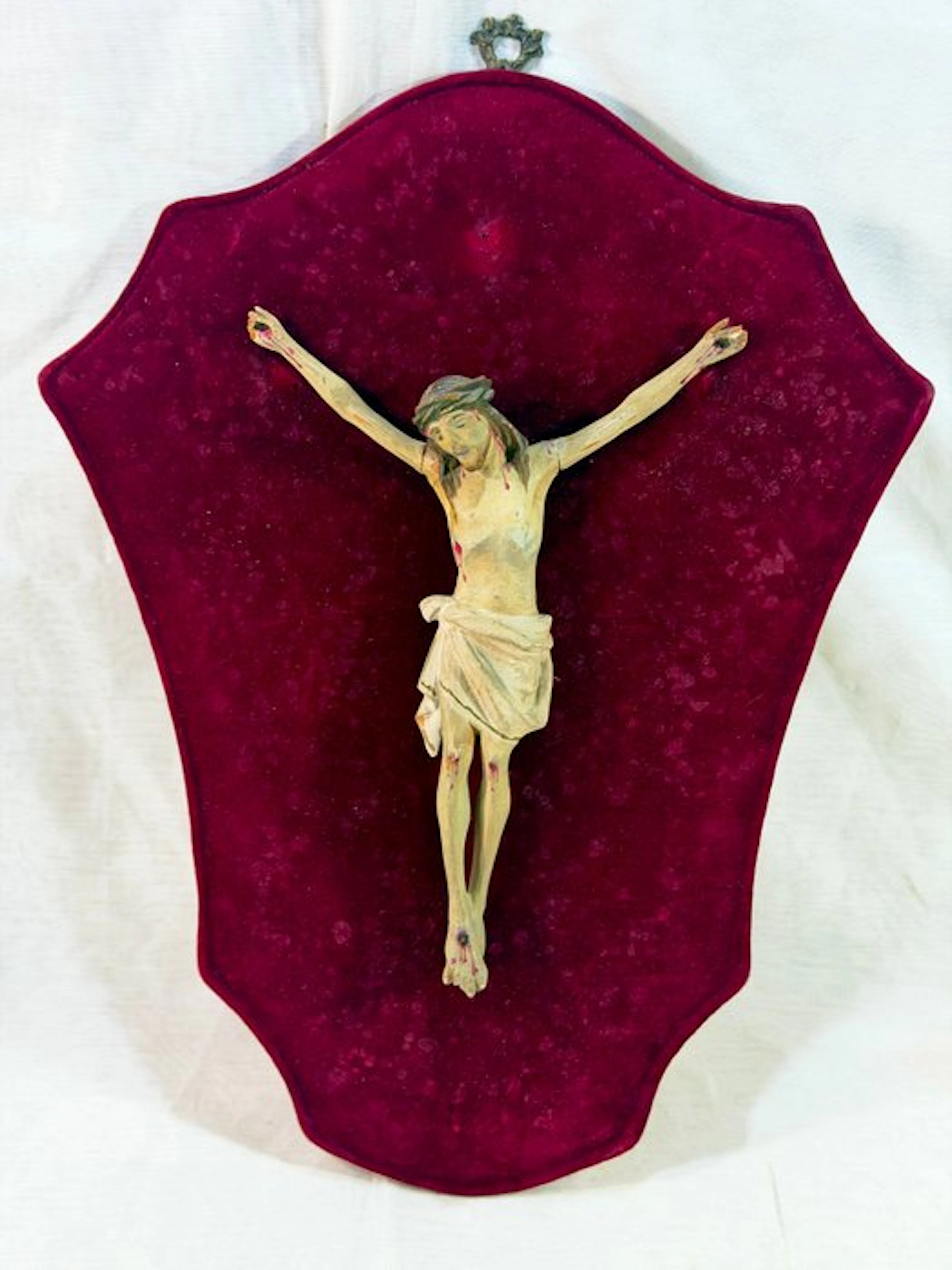 Antique Crucifix - Polychrome wood - 1850-1900 - Wooden Crucifix