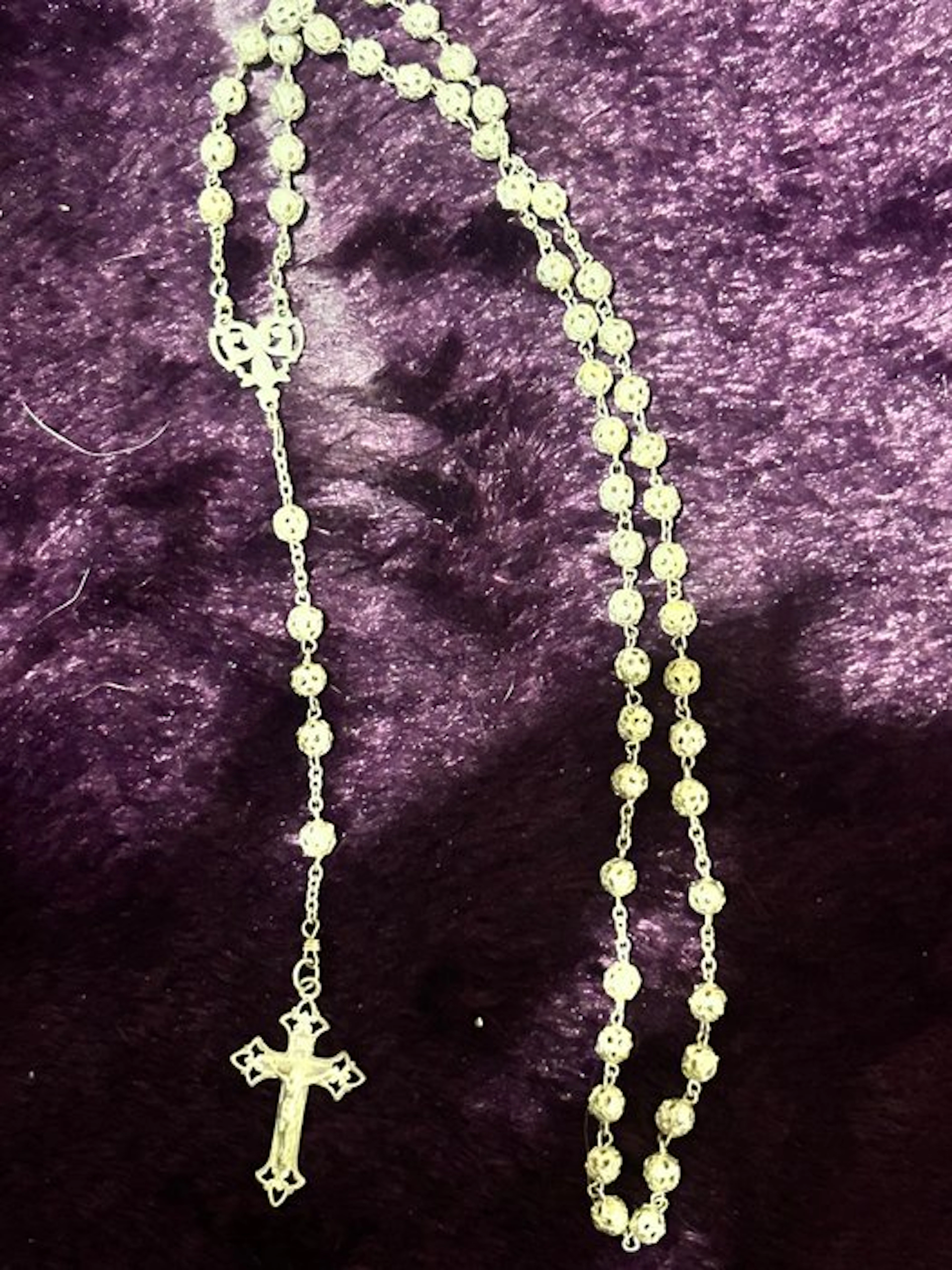 Minimalist Rosary - .925 silver - 1850-1900 - Antique 925 Silver Rosary