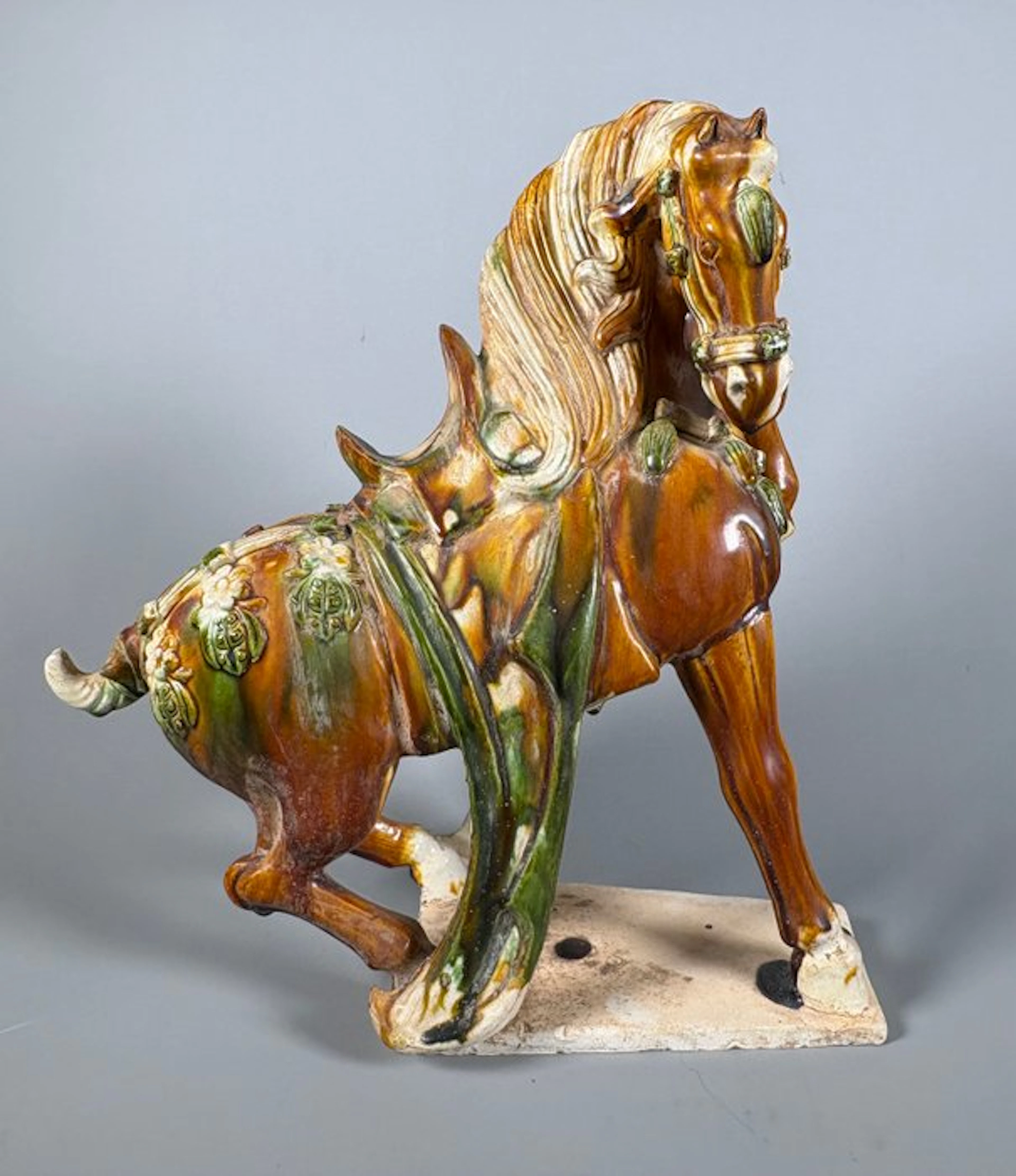 Ancient Chinese, Tang Dynasty Terracotta Horse - 35 cm