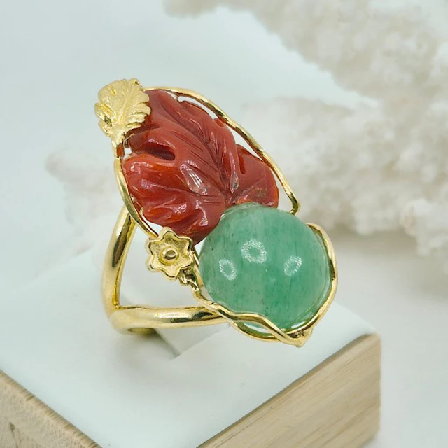 Silver, Gold-plated Ring