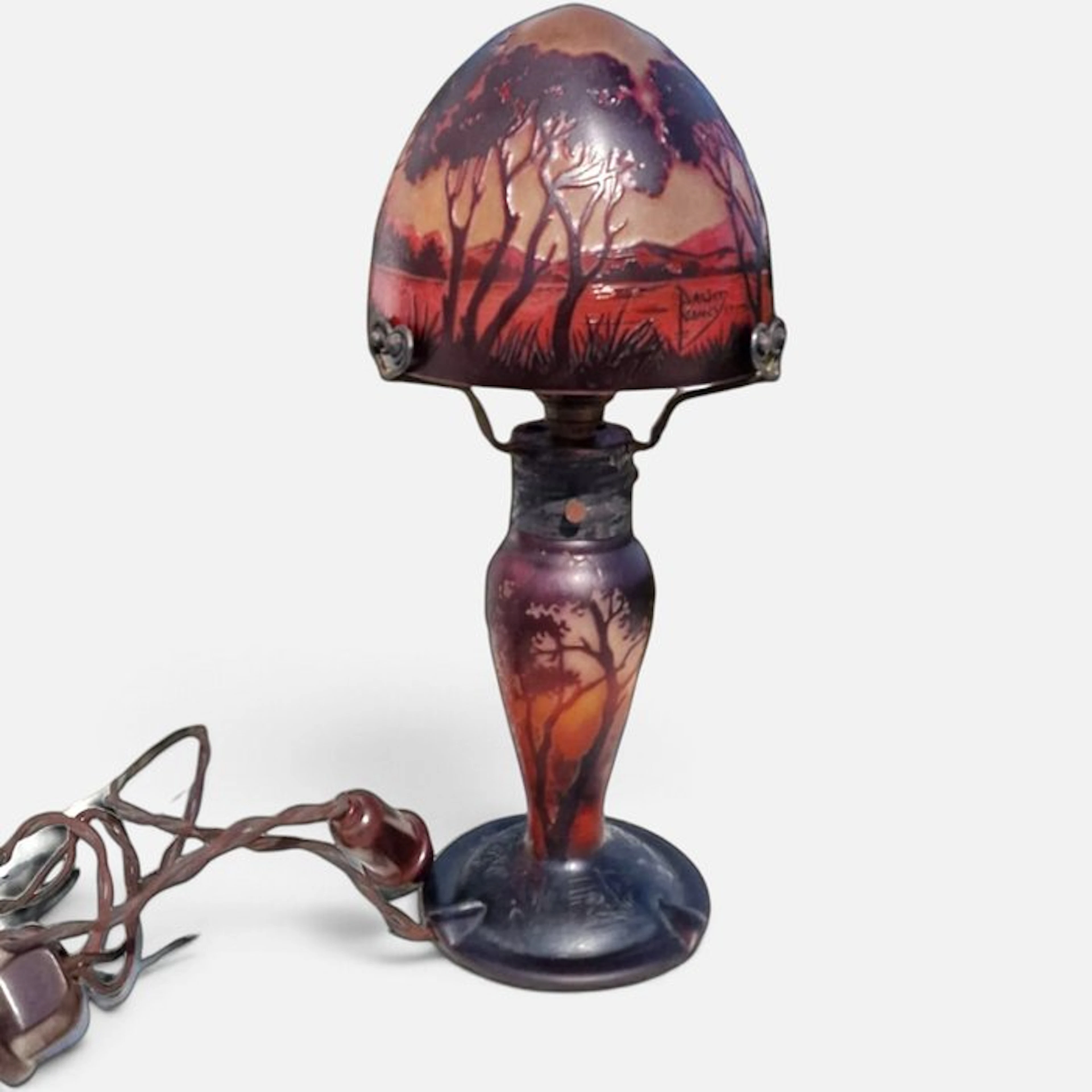 Daum Nancy - Bedside table lamp - Glass - Rare bedside lamp