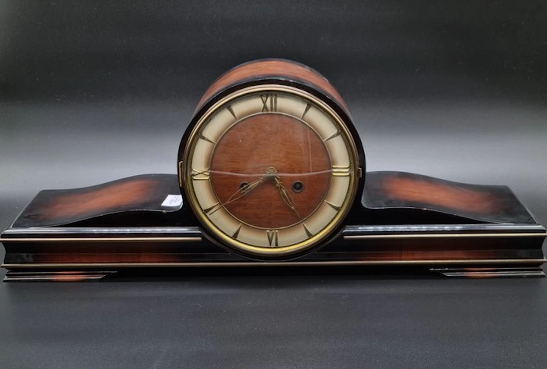 Clock - Art-Déco Kaminuhr – Elegante Tischuhr aus Holz...