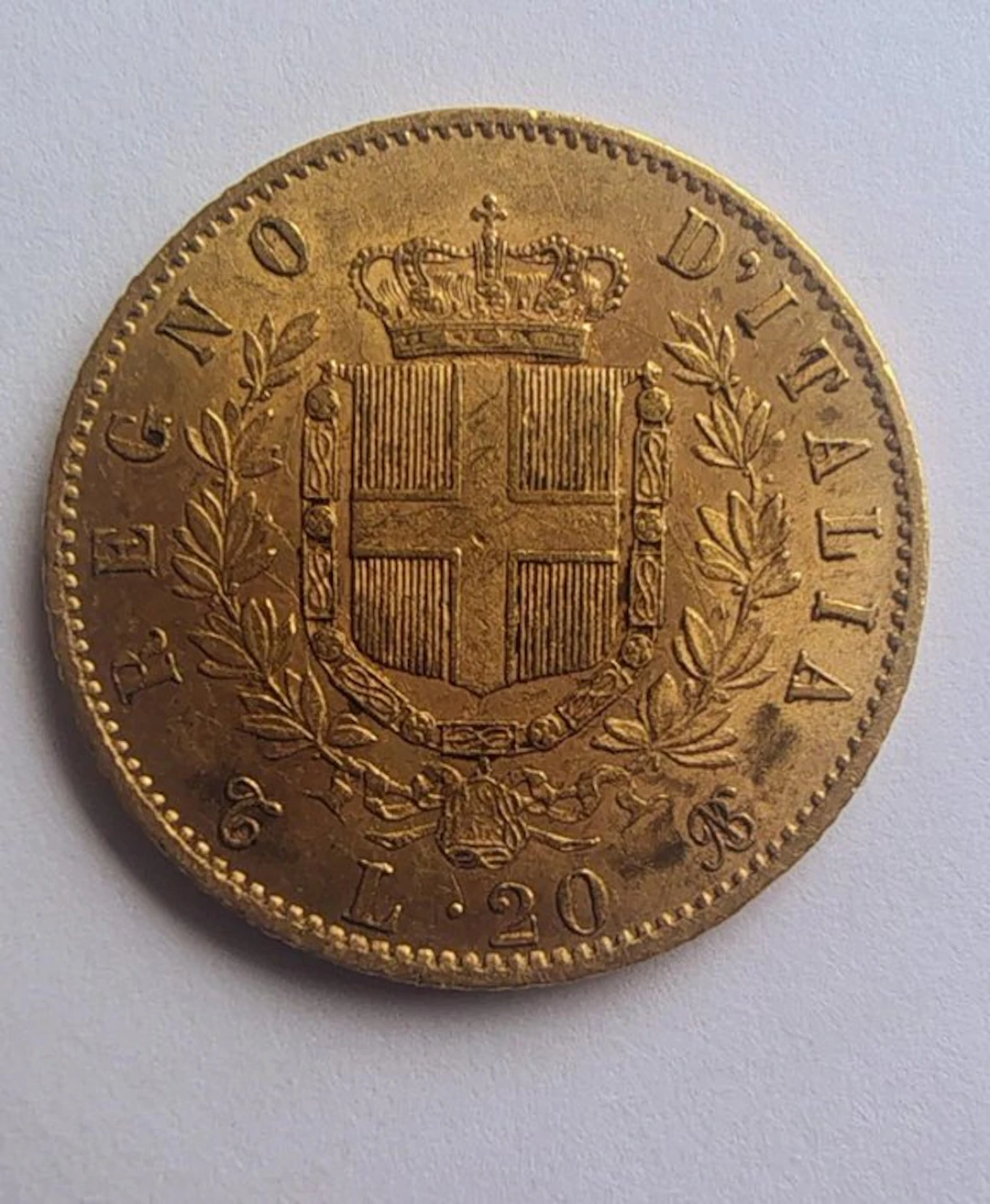 Italy. Vittorio Emanuele II. 20 Lire 1863