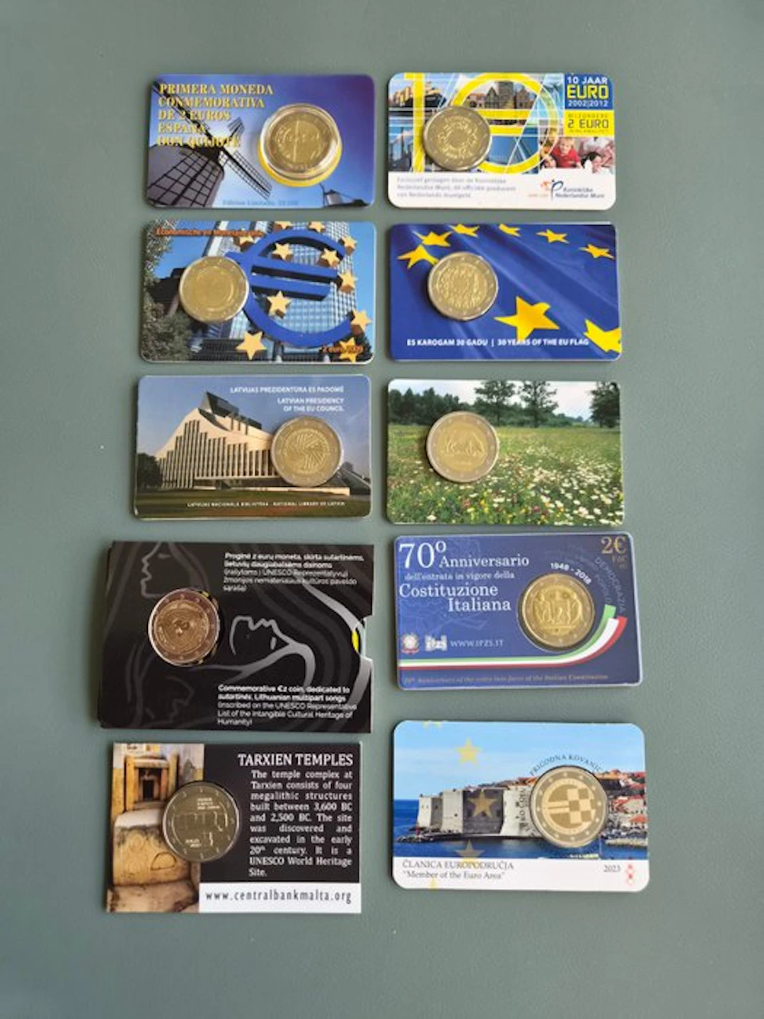 Europe. 2 Euro 2005/2023 (10 coincards) (No reserve price)
