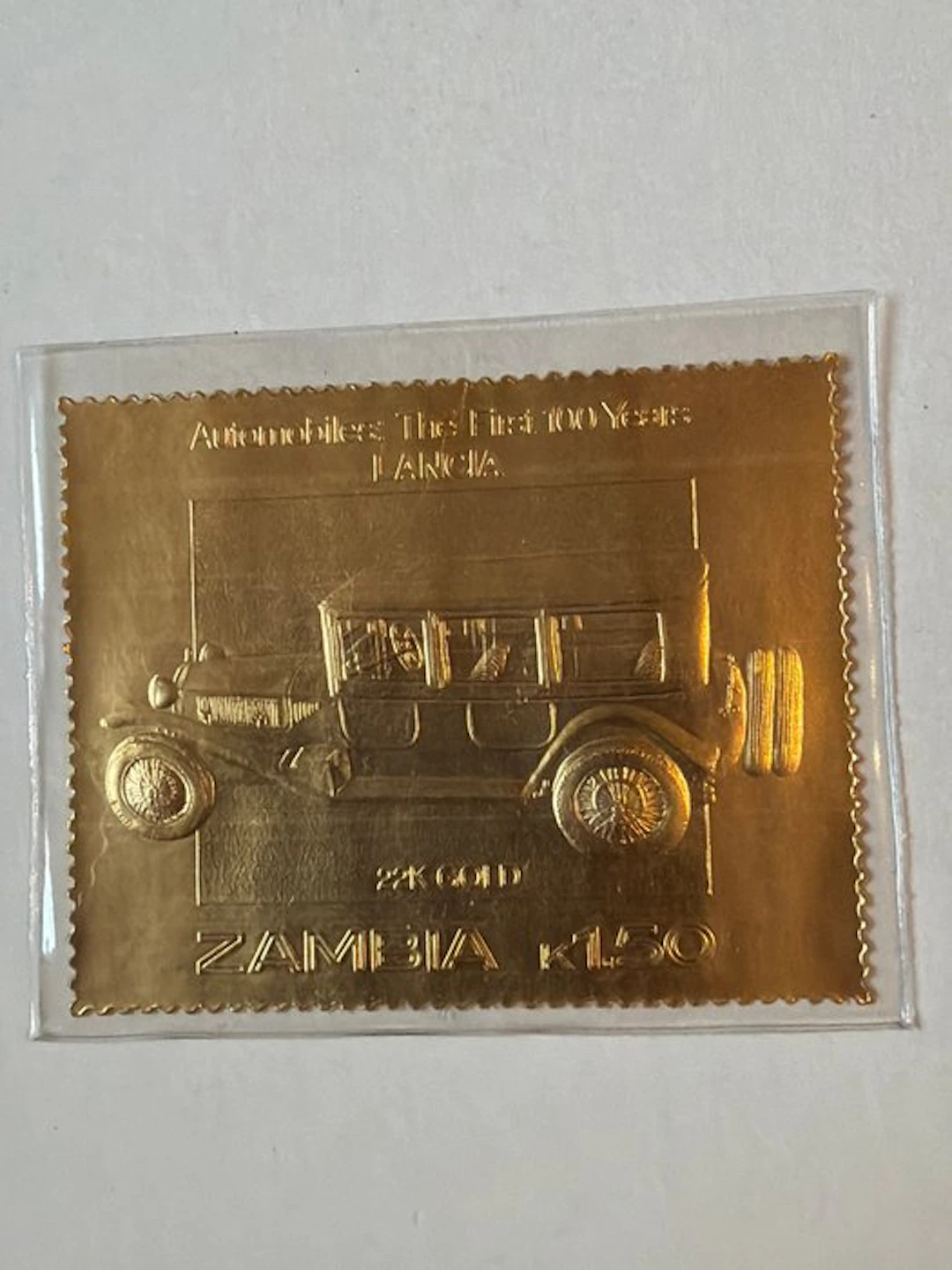 Zambia. Gold medal Lancia Lambda., 1/50 Oz (.917) (No reserve price)