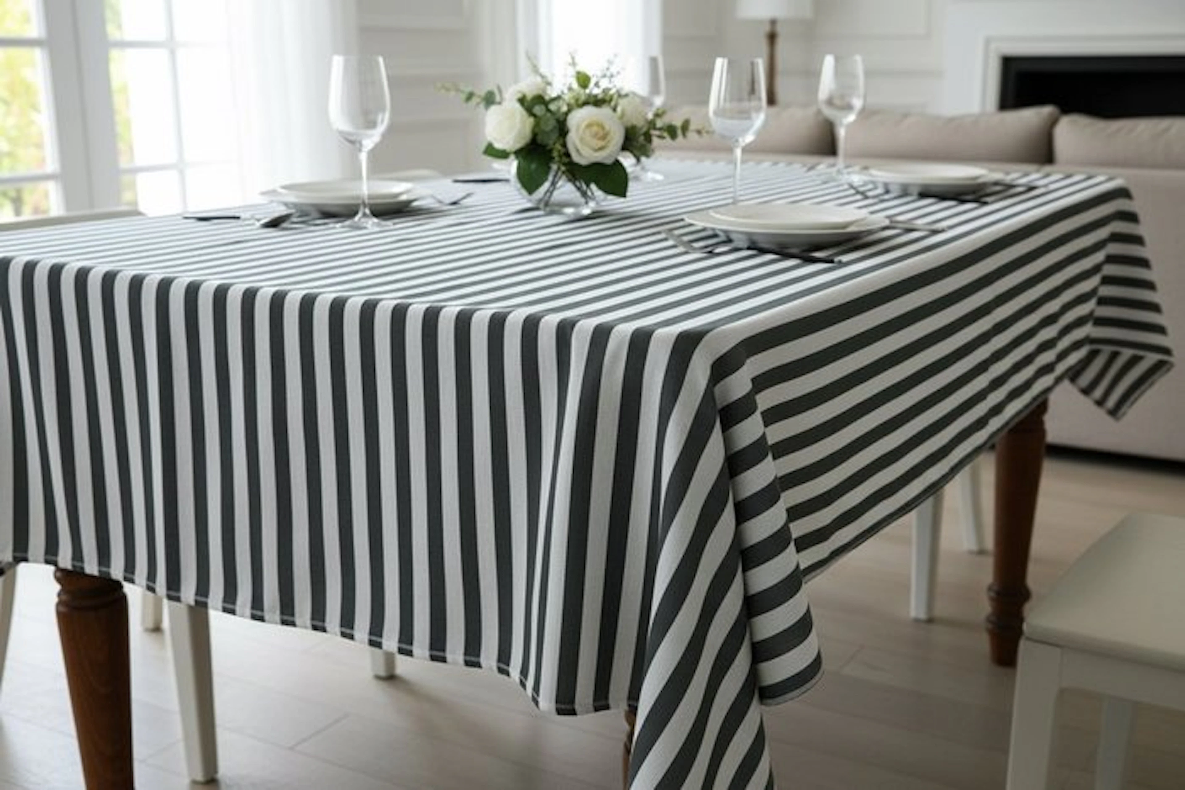 Cotton fabric with anthracite green and light green...