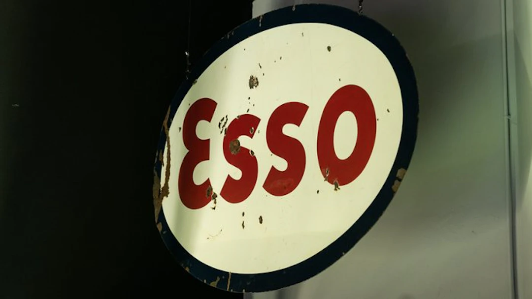 Esso sign at a gas station. - Sign - Iron