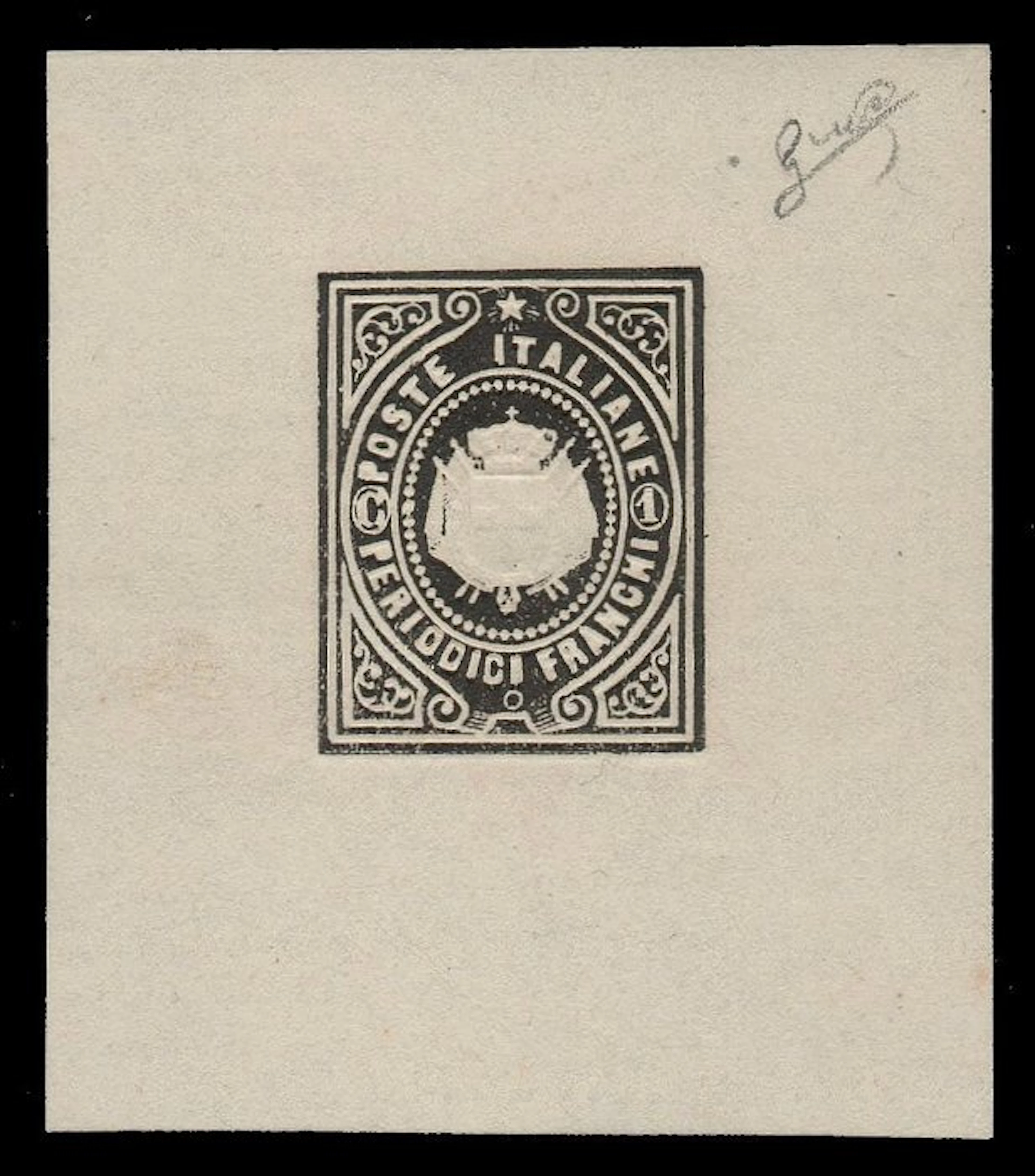 Italy Kingdom 1864 - SAGGIO GIUSEPPE RE - Savoyard Coat of Arms in Relief