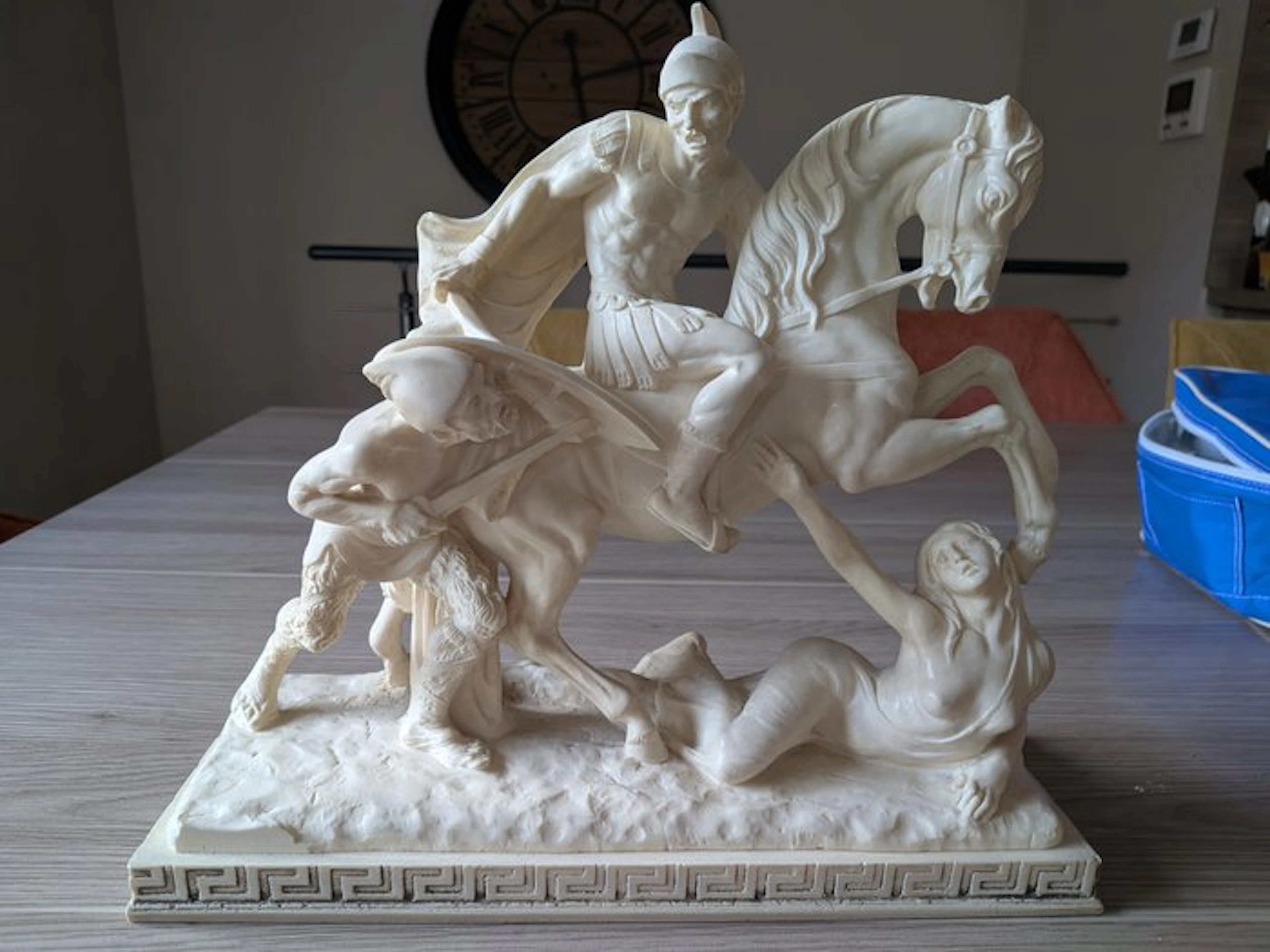 Santini - Sculpture, Cavalier romain au combat - 33 cm - Resin