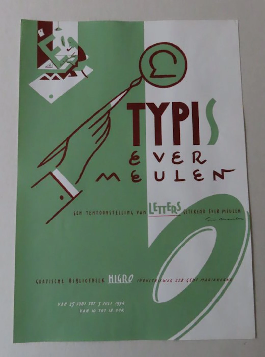 Ever Meulen - 1 Silkscreen - tentoonstellingaffiche - Typis - 1994