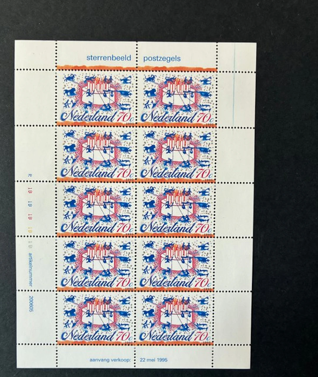 Netherlands 1995 - Sheet of constellations with variety...