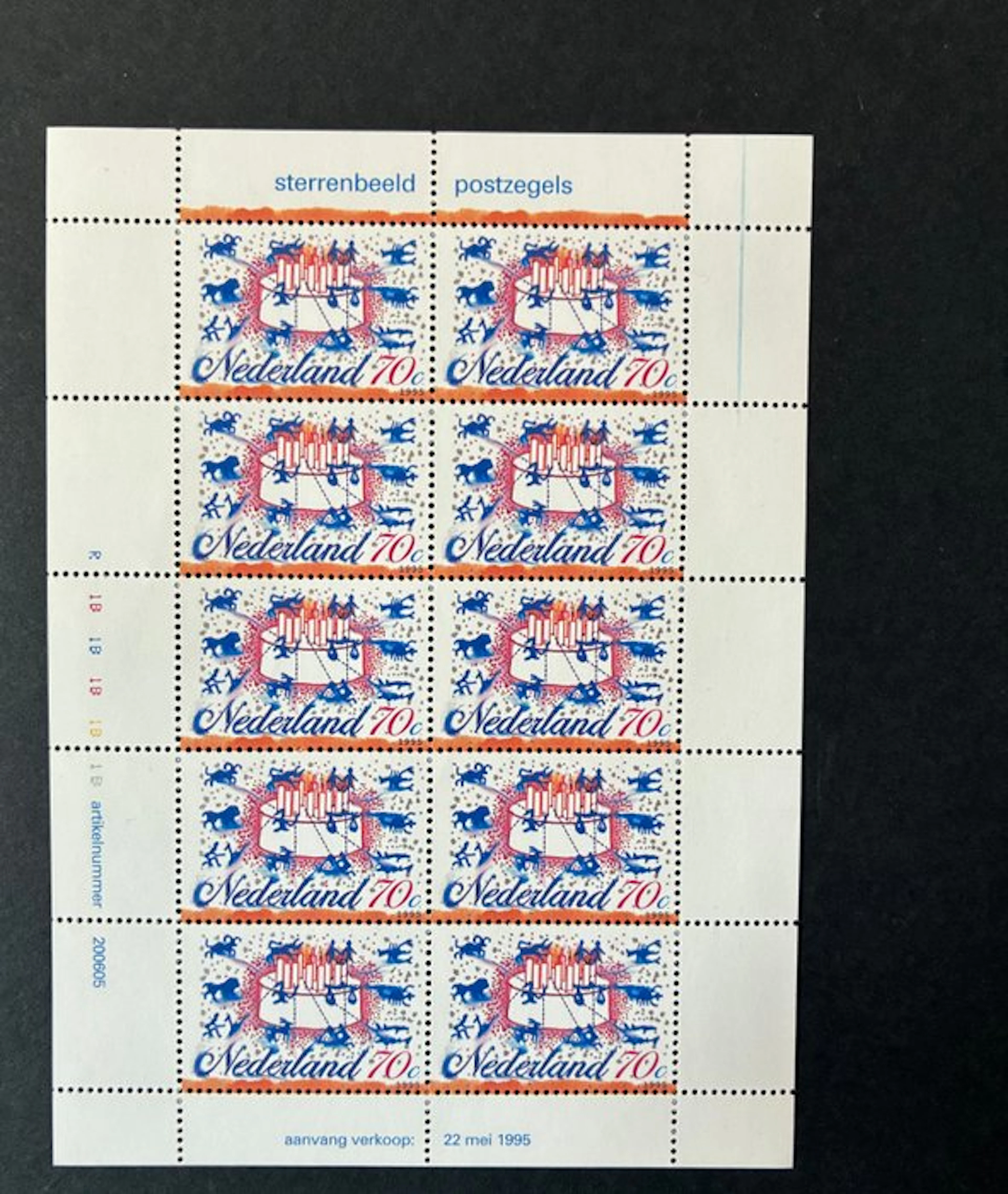 Netherlands 1995 - Sheet of constellations with variety...